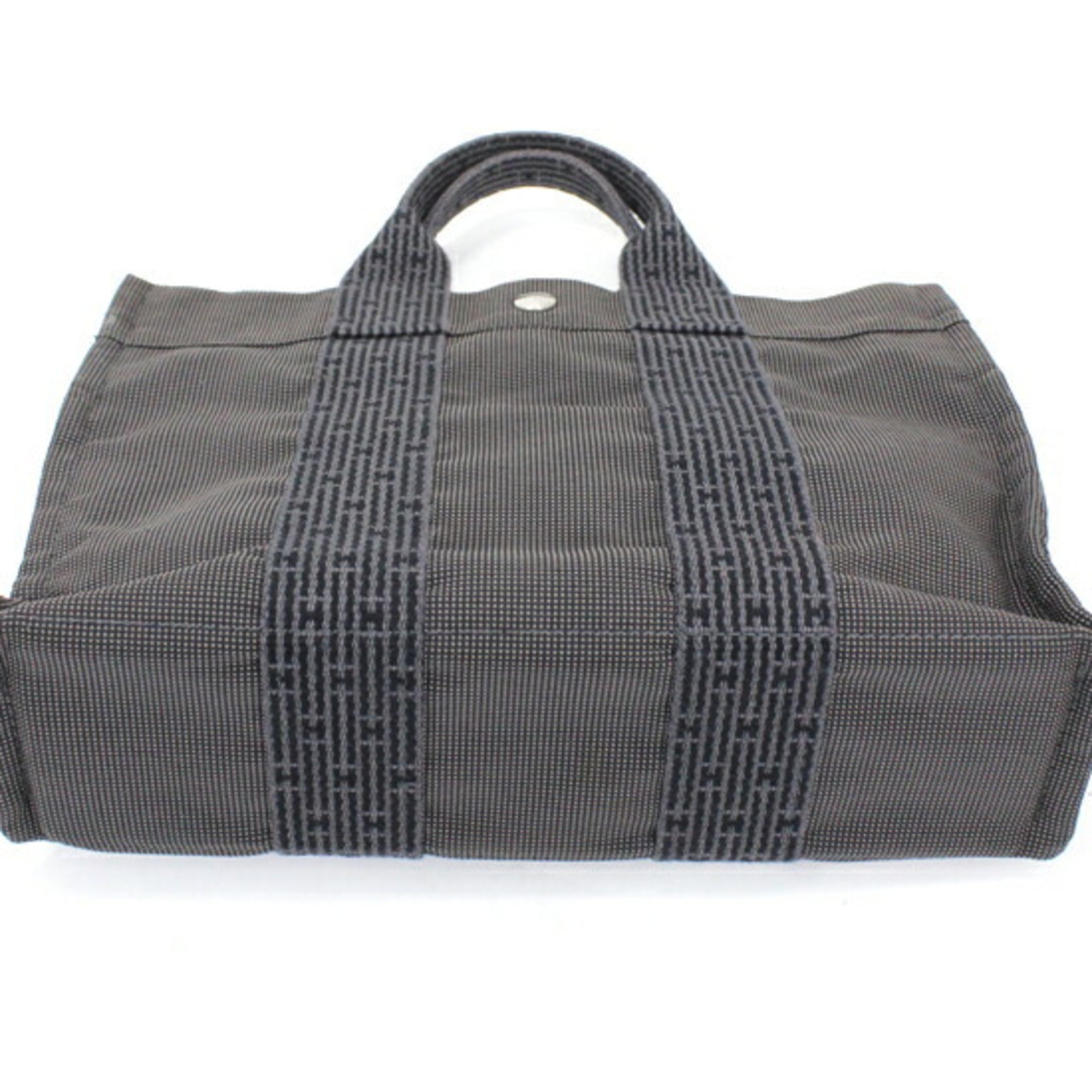 Hermes Her Line Gray Canvas Handbag (Pre-Owned)