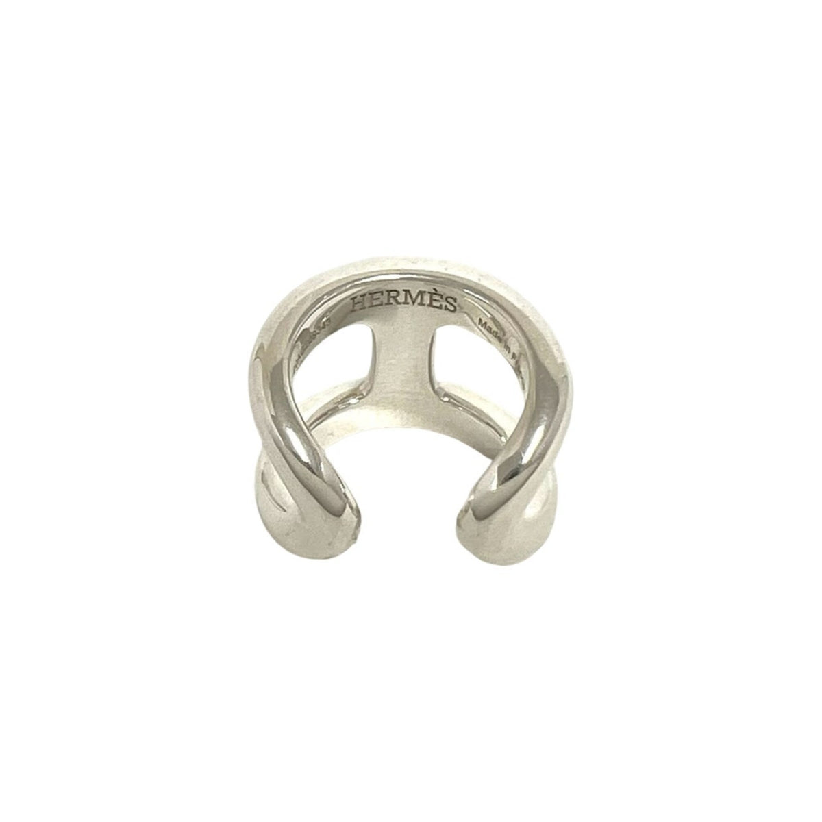 Hermes Silver Silver 925 Band Ring (Pre-Owned)