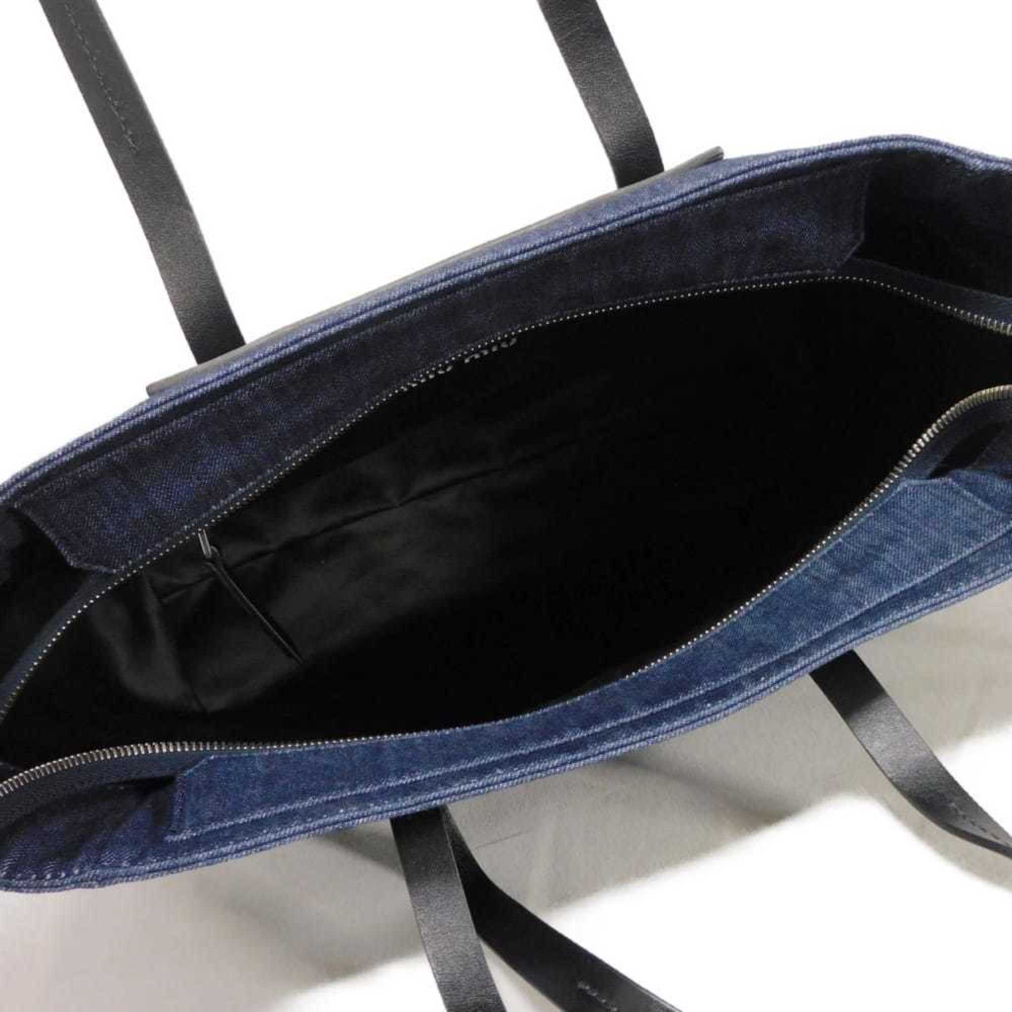 Miu Miu Blue Denim Shoulder Bag Tote Bag (Pre-Owned)