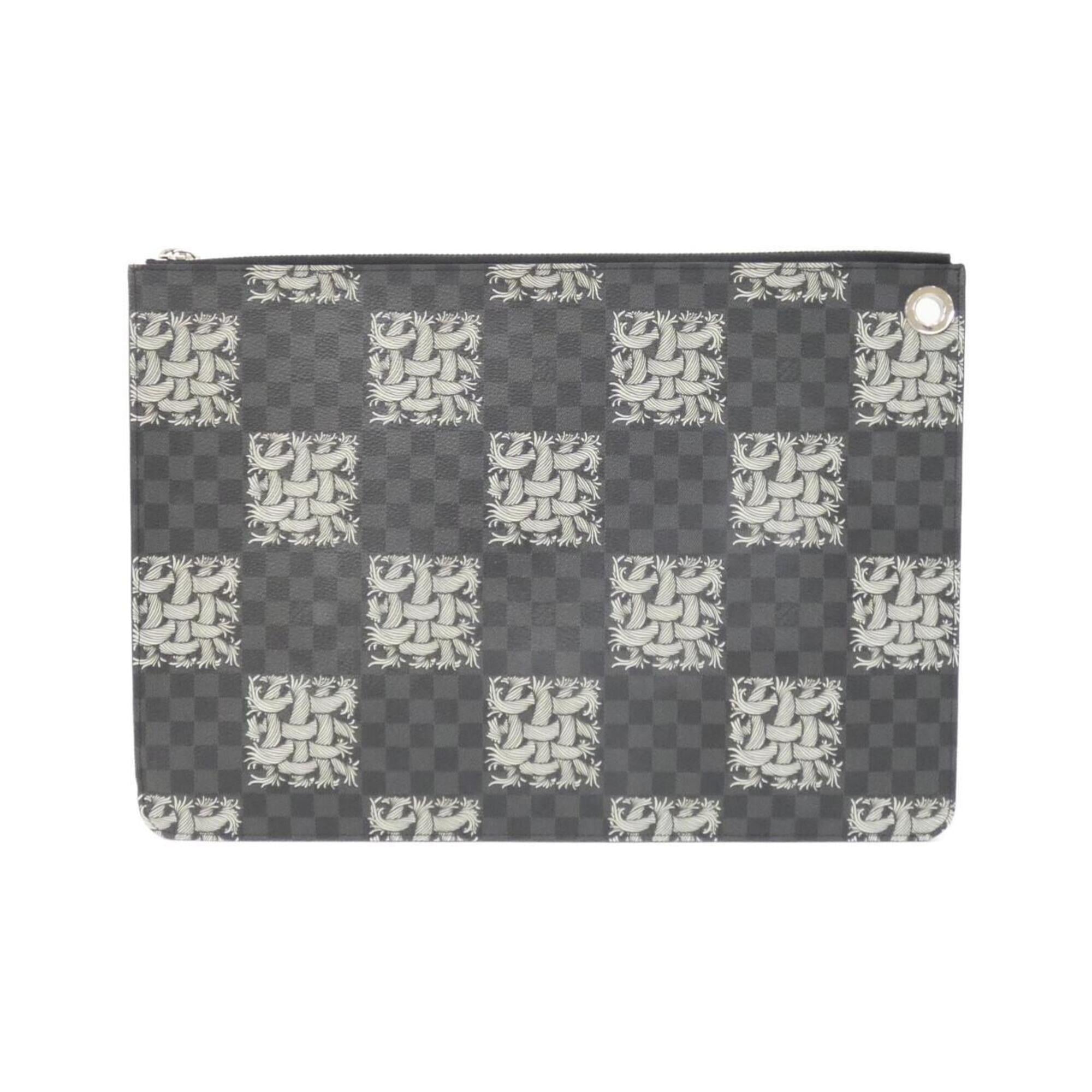 Louis Vuitton Graphite Coated Canvas Handbag Pochette (Pre-Owned)