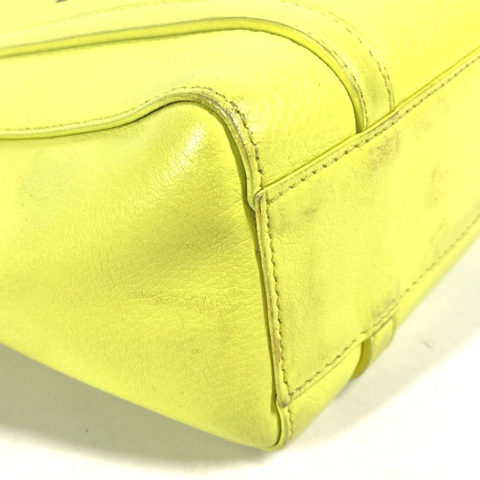 Balenciaga Black Yellow Leather Shoulder Bag Tote Bag (Pre-Owned)