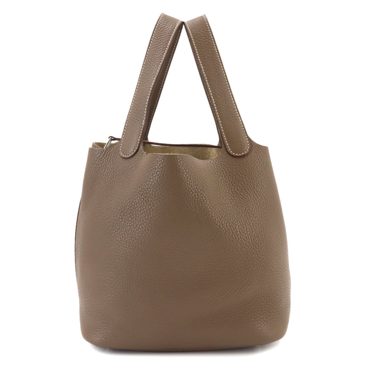 Hermes Picotin Etoupe Gray Taurillon Clemence Leather Handbag (Pre-Owned)
