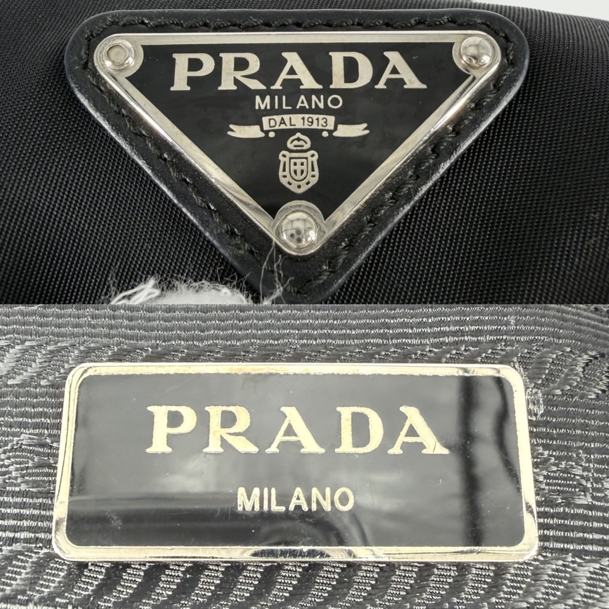 Prada Black White Nylon (Pre-Owned)
