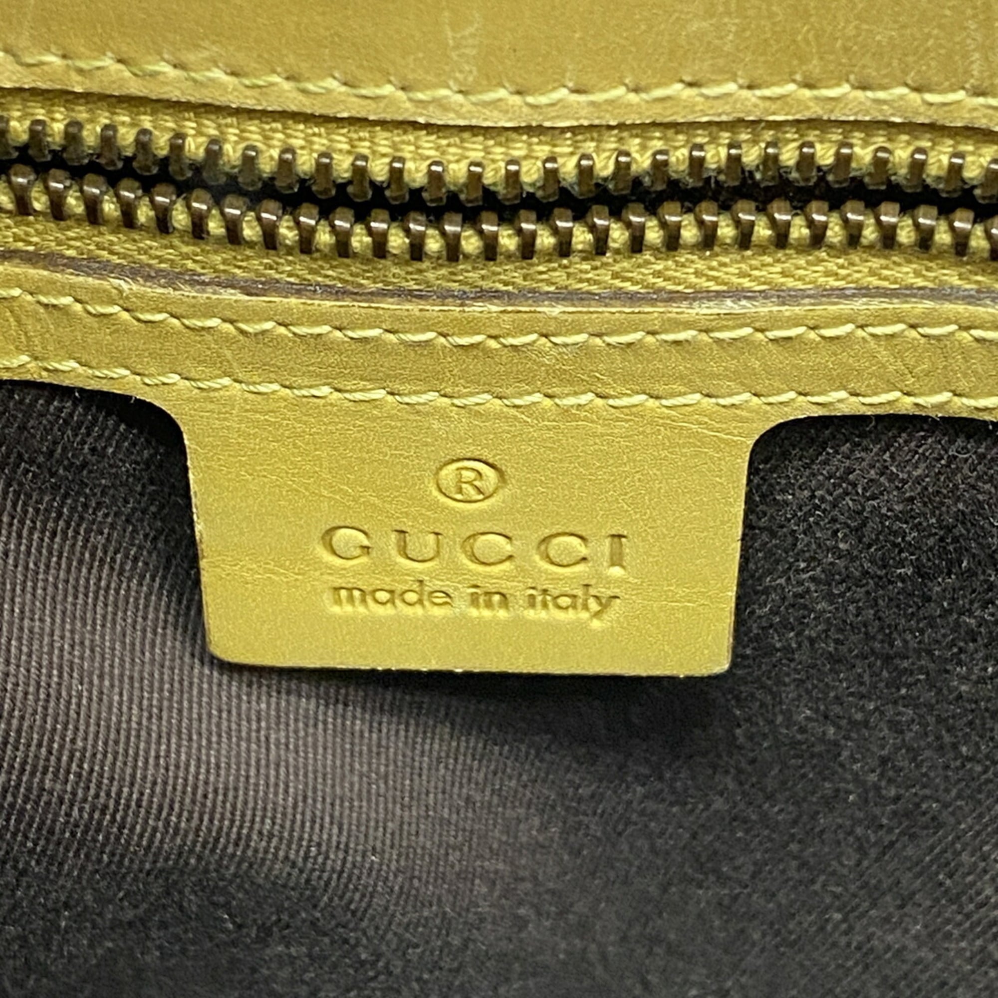 Gucci Brown Yellow Canvas Tote Bag (Pre-Owned)
