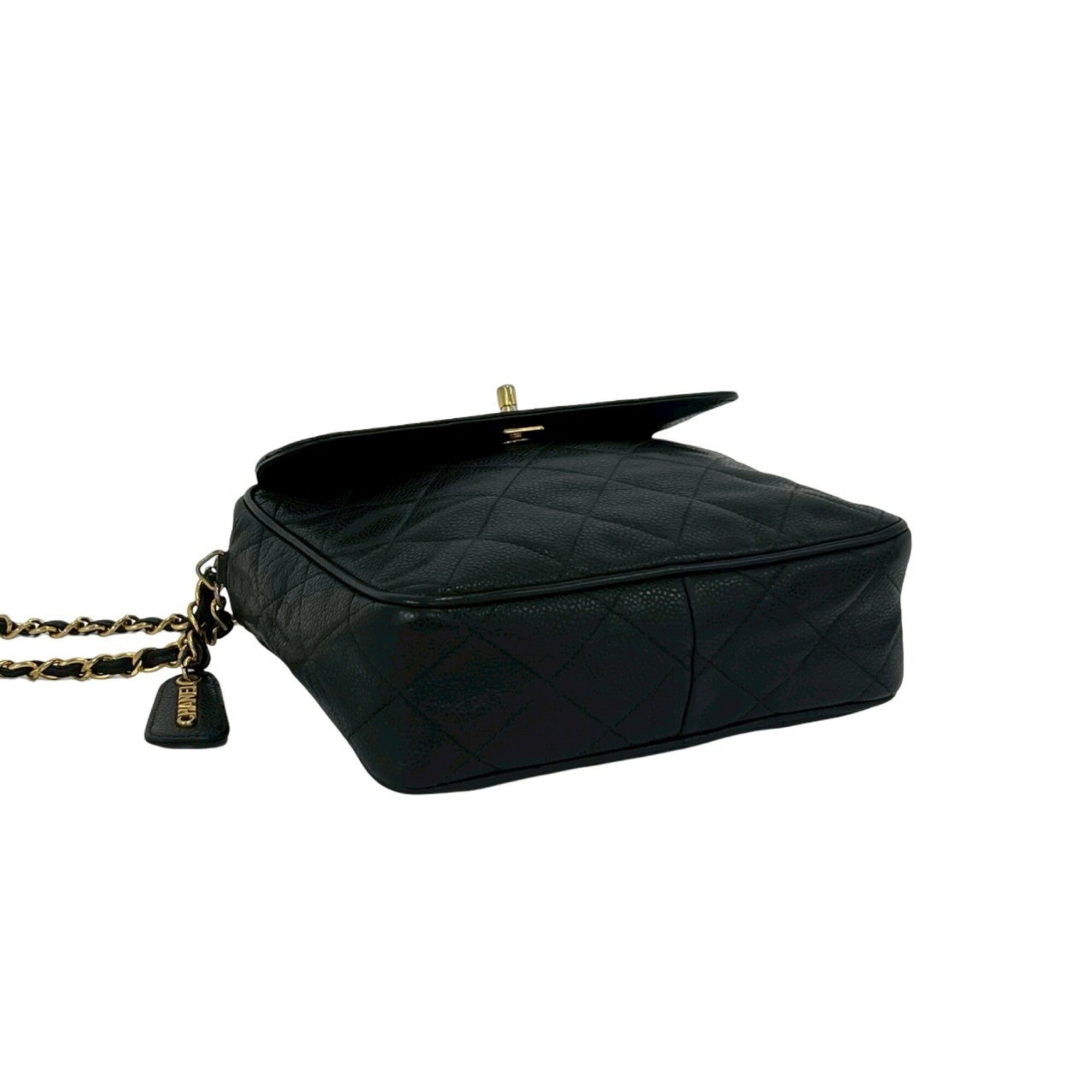 Chanel Black Grained Calfskin Shoulder Bag (Pre-Owned)