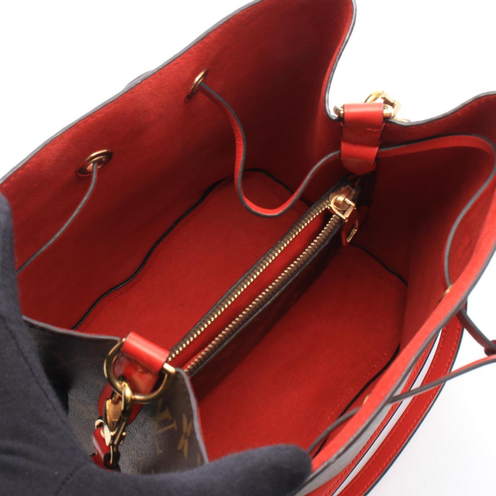 Louis Vuitton Brown Coquelicots Red Color Coated Canvas Leather Handbag Shoulder Bag (Pre-Owned)