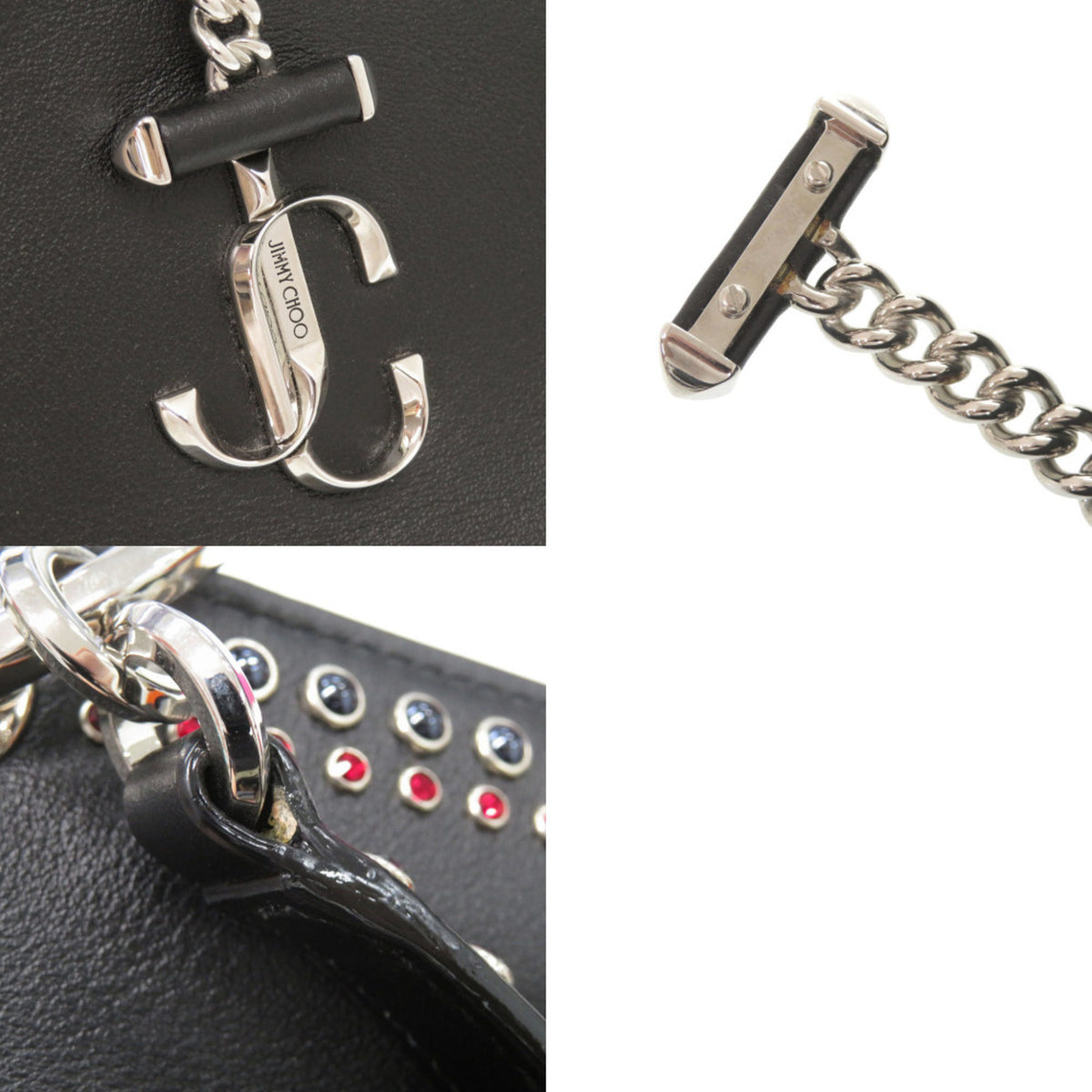 Jimmy Choo Black Leather Shoulder Bag (Pre-Owned)