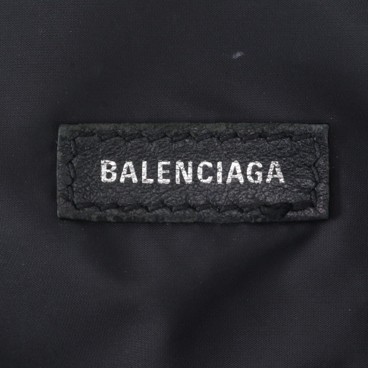 Balenciaga Black Leather Coated Canvas Pouch Shoulder Bag Sling Bag (Pre-Owned)