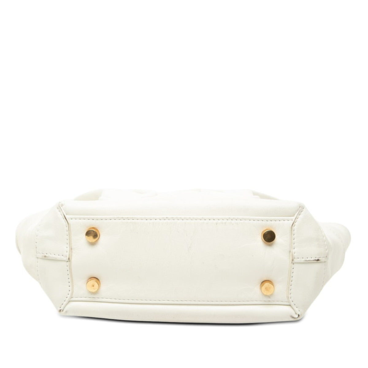 Bottega Veneta White Leather Handbag Shoulder Bag (Pre-Owned)