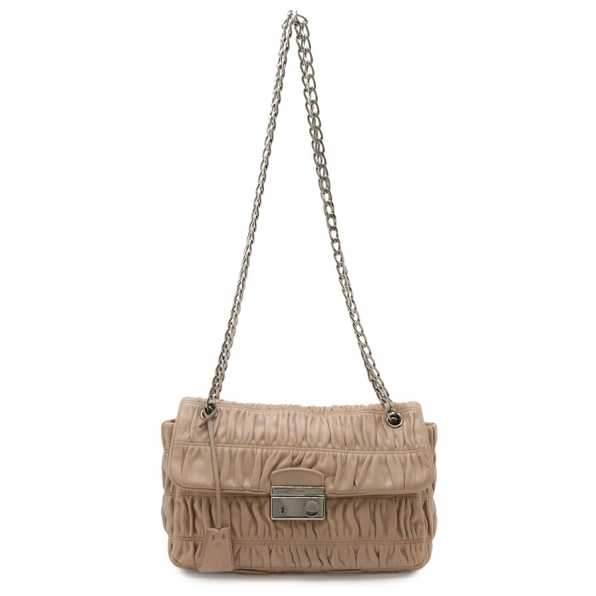 Prada Beige Nappa Leather Shoulder Bag (Pre-Owned)