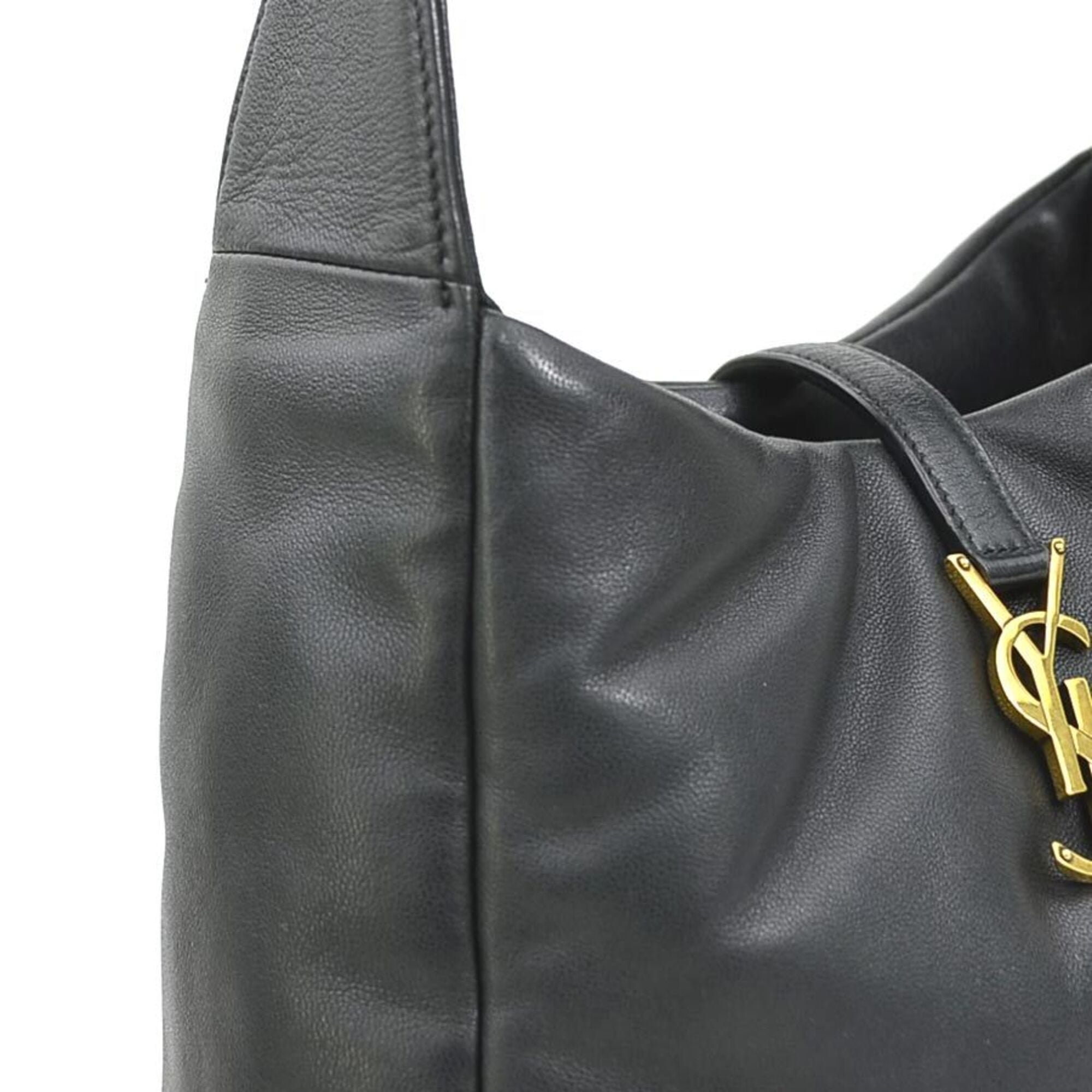Saint Laurent Black Leather Shoulder Bag (Pre-Owned)