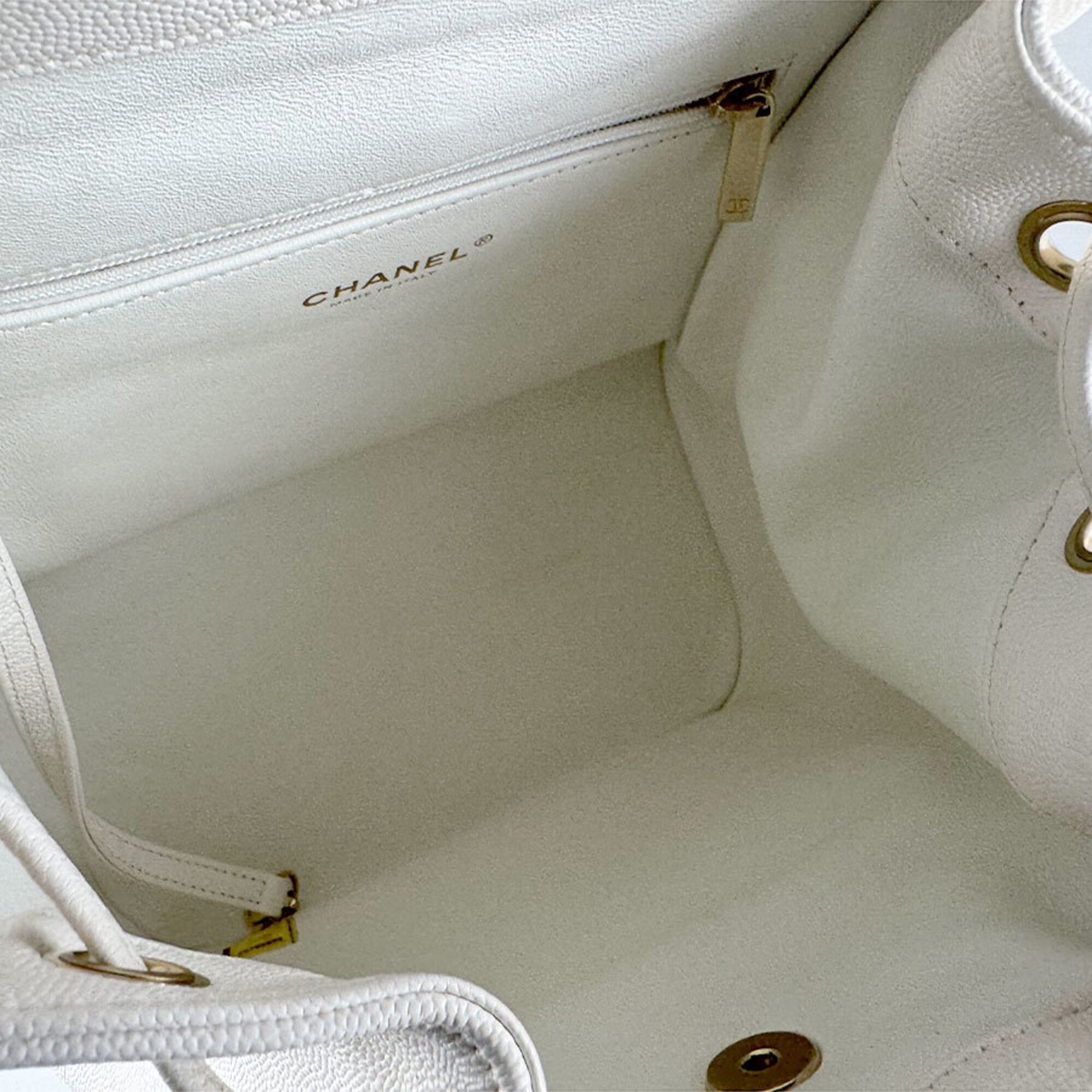 Chanel Ivory Grained Calfskin Backpack (Pre-Owned)