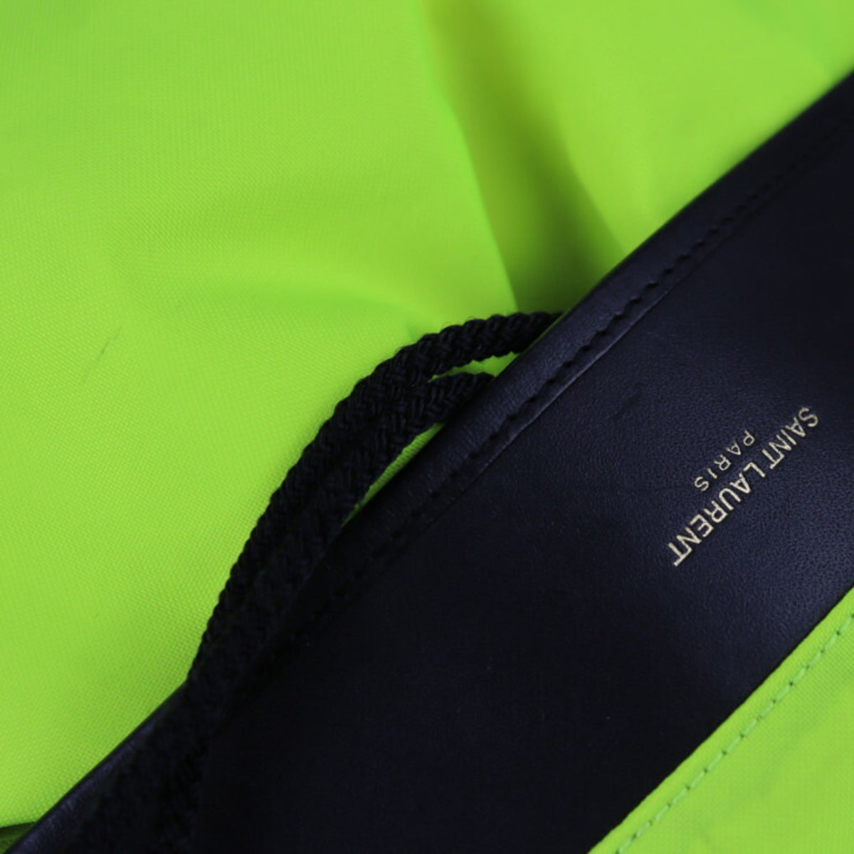 Yves Saint Laurent Black Yellow Nylon Canvas Leather Backpack (Pre-Owned)