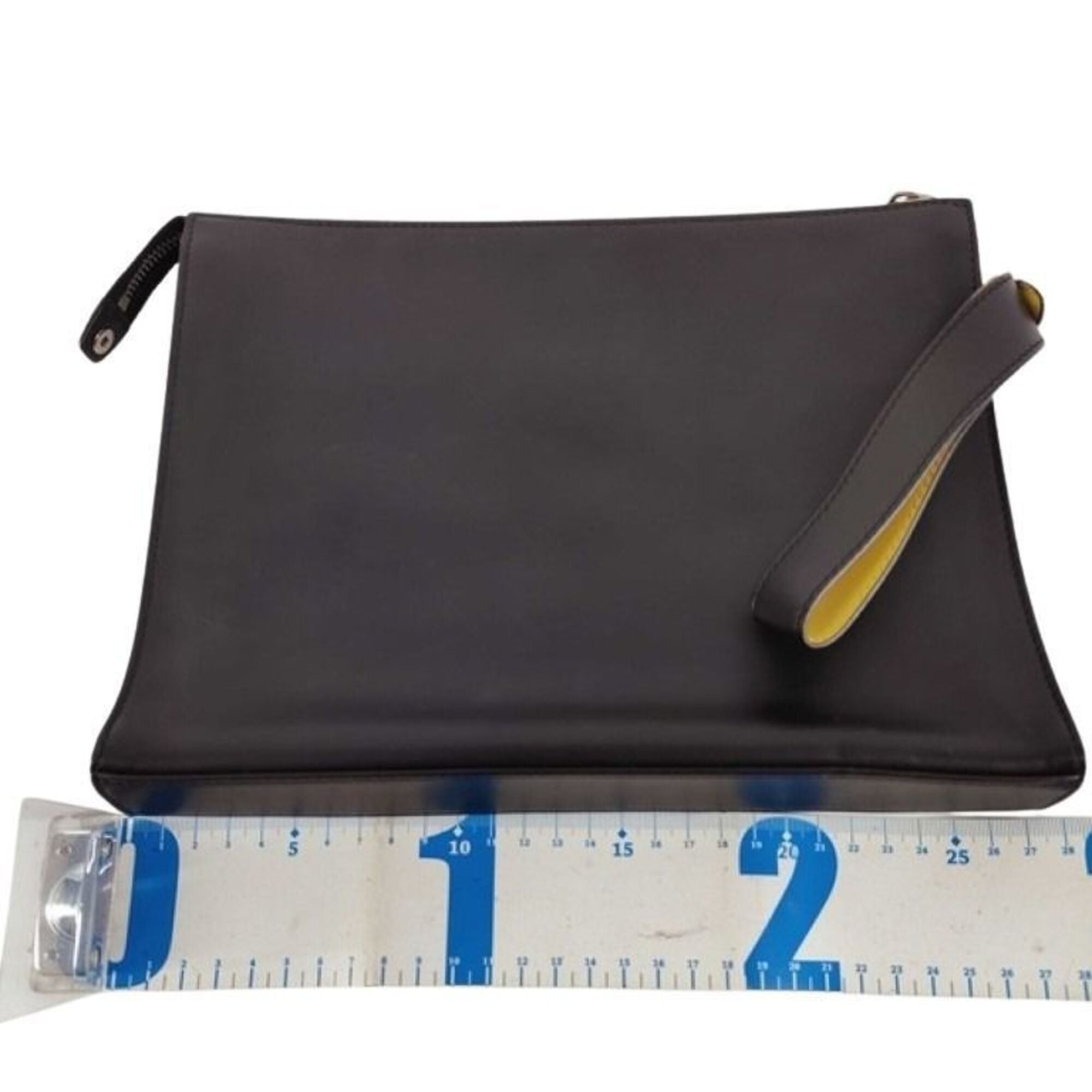 Fendi Black Yellow Leather Clutch Bag (Pre-Owned)