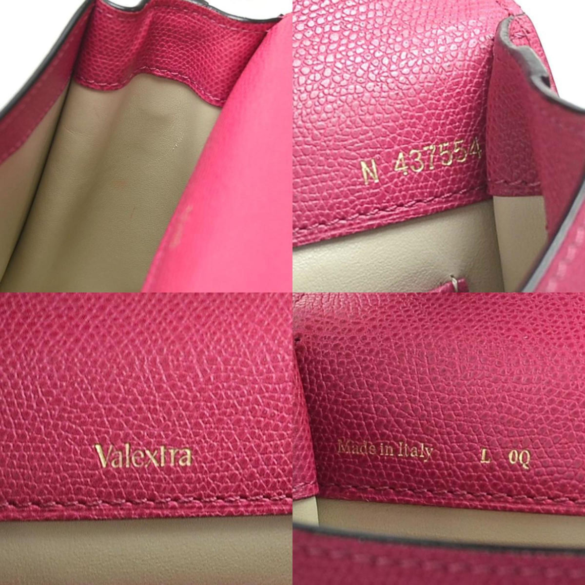 Valextra Magenta Leather Handbag Shoulder Bag (Pre-Owned)