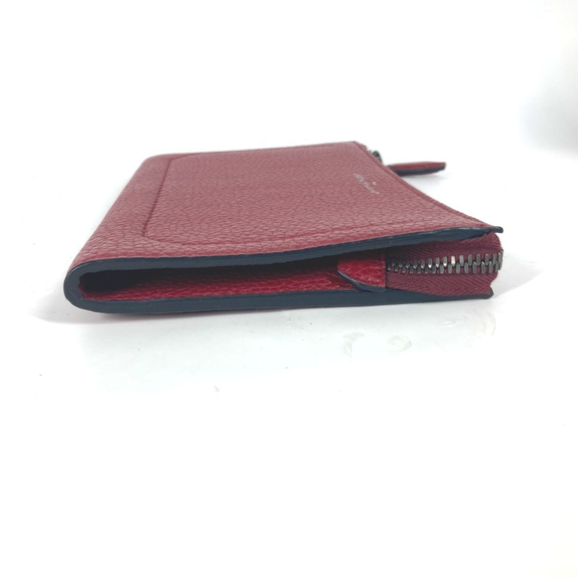 Salvatore Ferragamo Red Color Leather Clutch Bag Pouch (Pre-Owned)