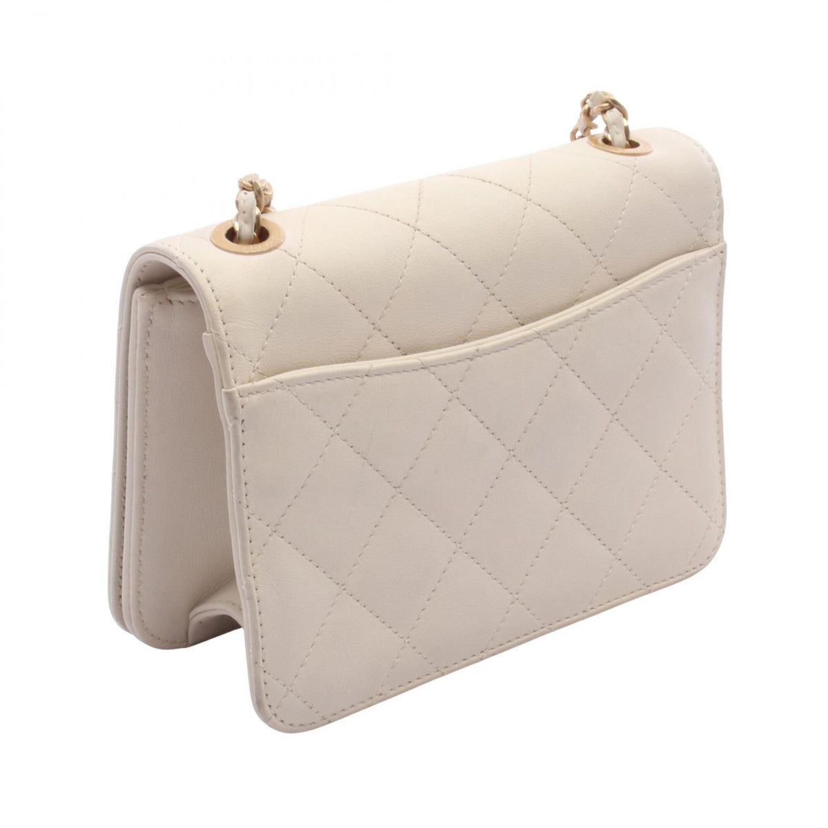 Chanel Matelasse White Leather Handbag Shoulder Bag (Pre-Owned)