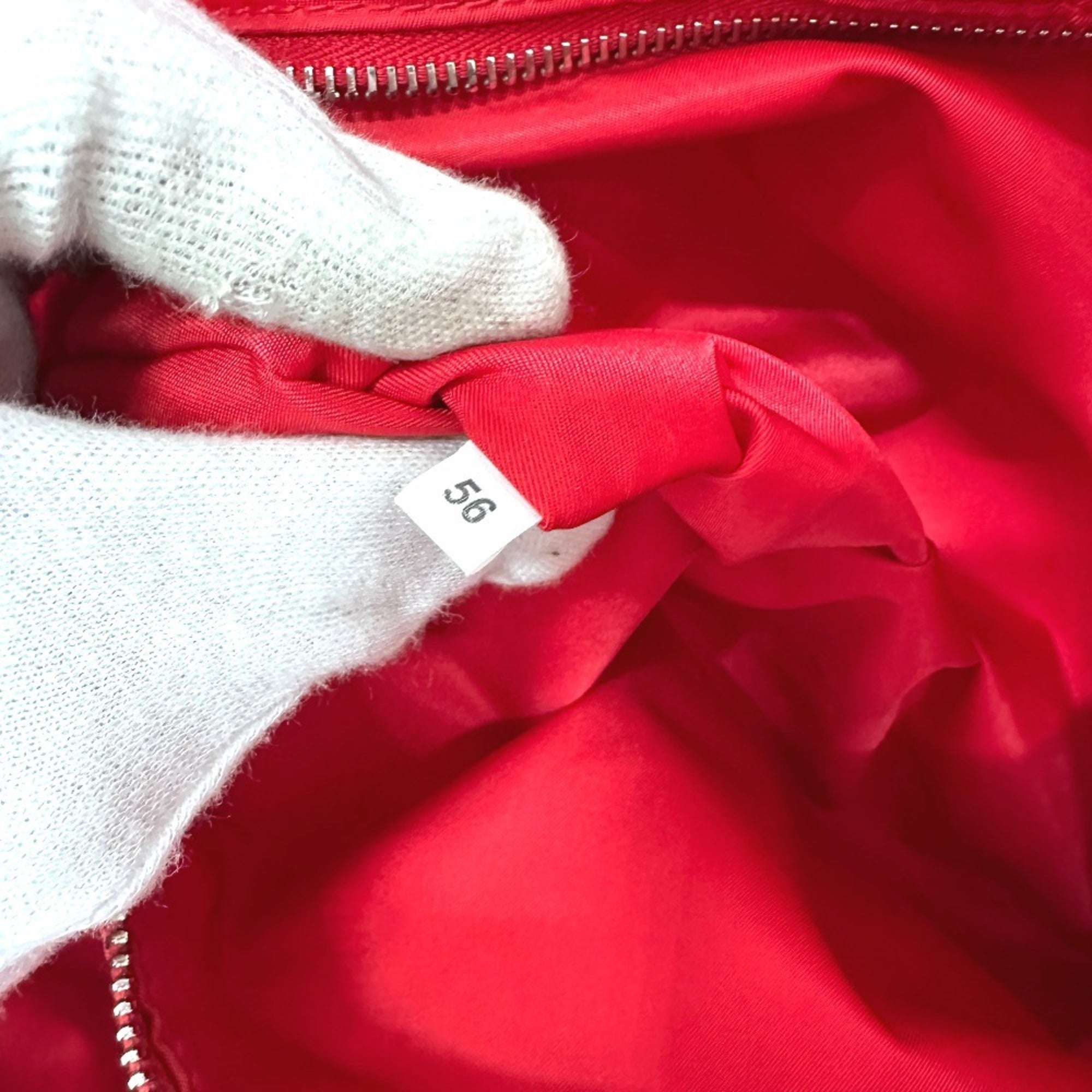 Prada Red Color Nylon Tote Bag (Pre-Owned)