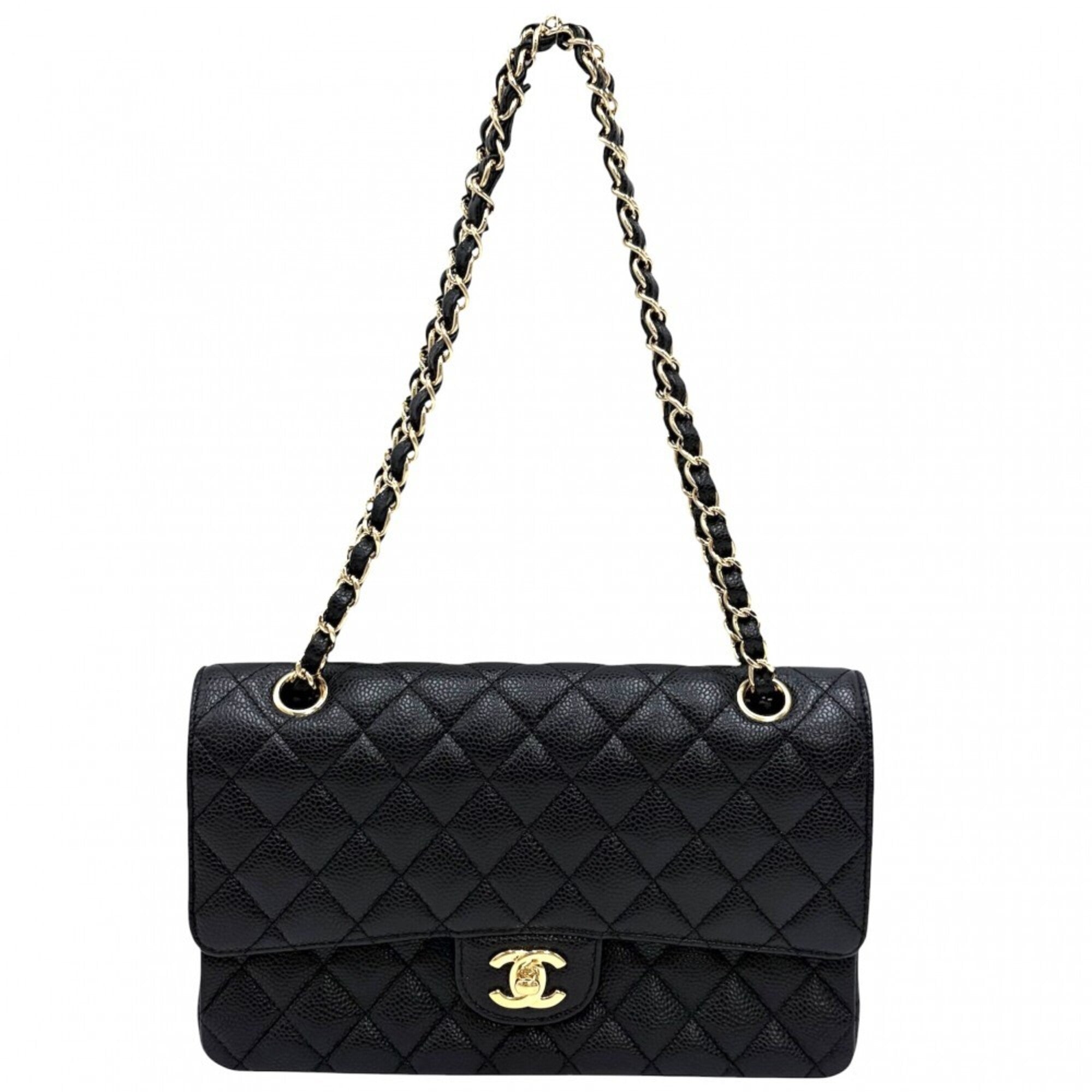 Chanel Black Grained Calfskin Shoulder Bag (Pre-Owned)