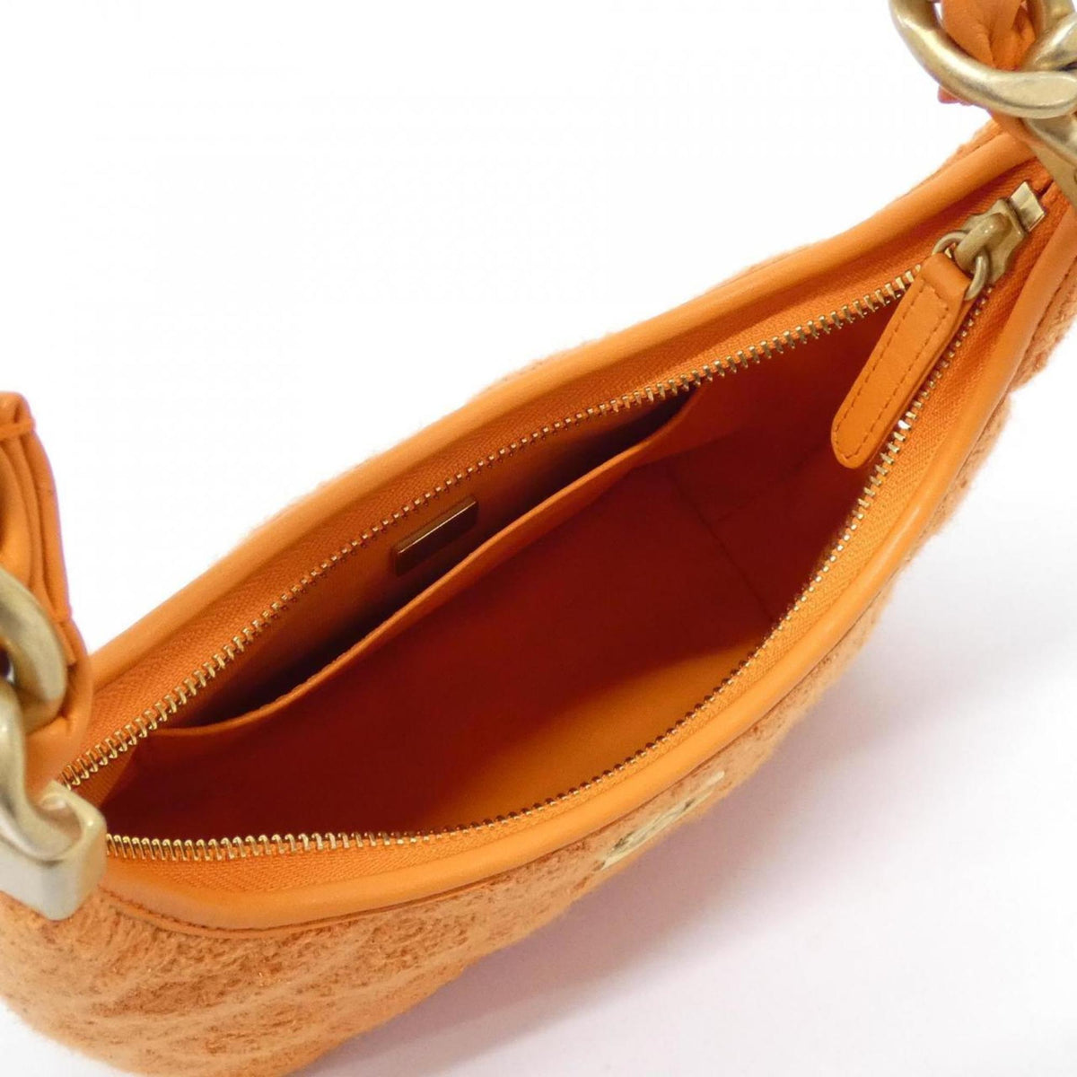 Chanel Orange Wool Tweed Shoulder Bag (Pre-Owned)