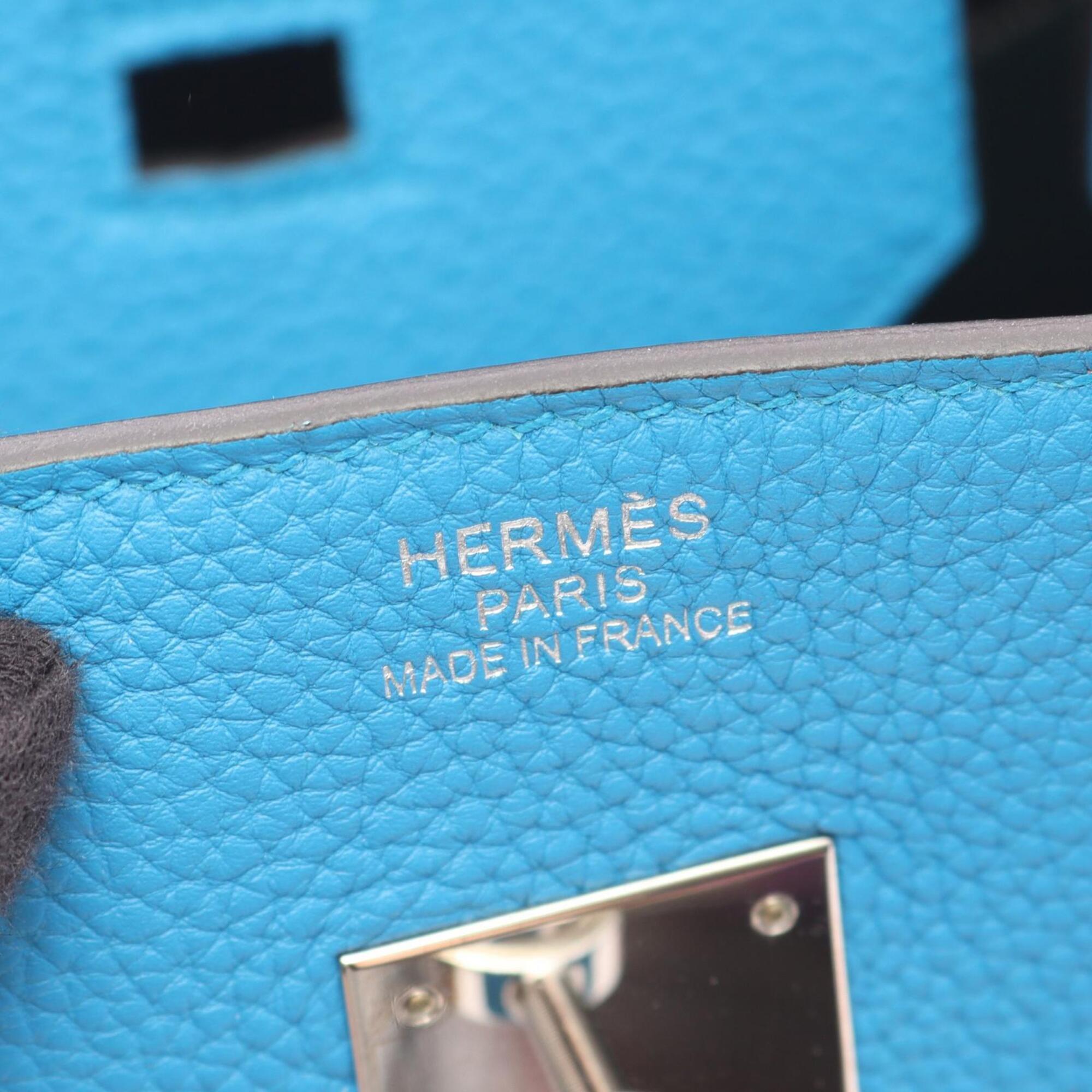 Hermes Blue Togo Leather Leather Handbag (Pre-Owned)
