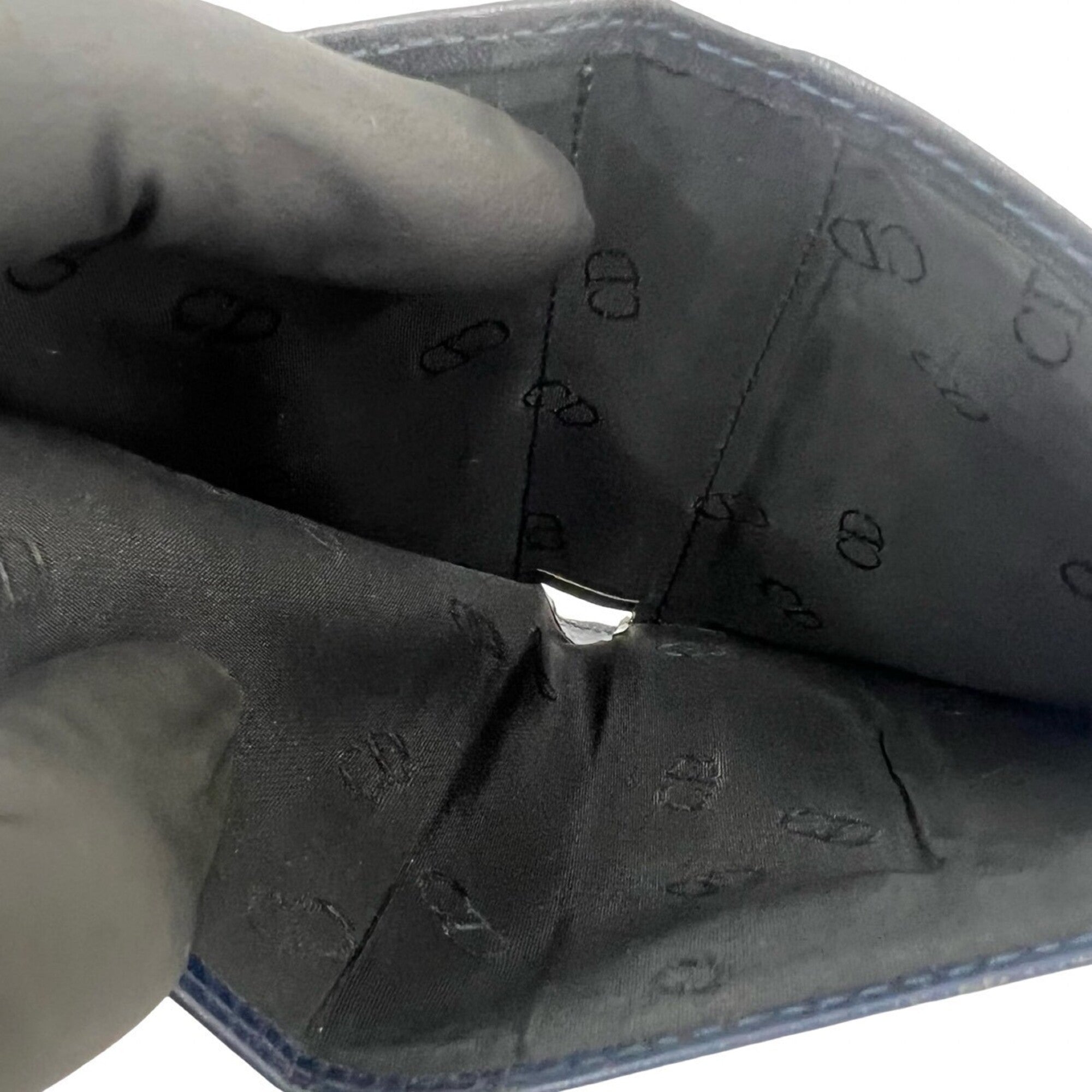 Christian Dior Navy Leather Wallet (Bi-Fold) (Pre-Owned)