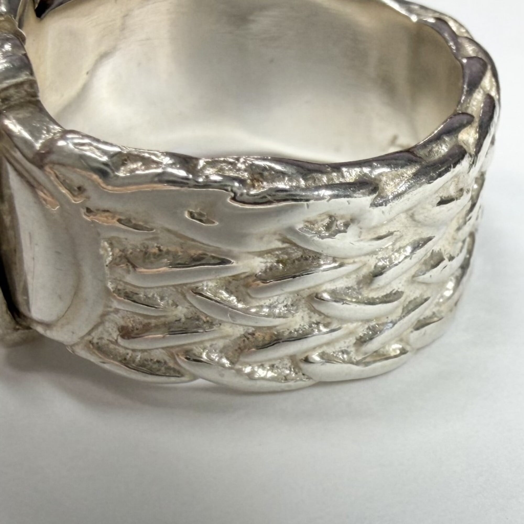 Hermes Silver 925 Band Ring (Pre-Owned)