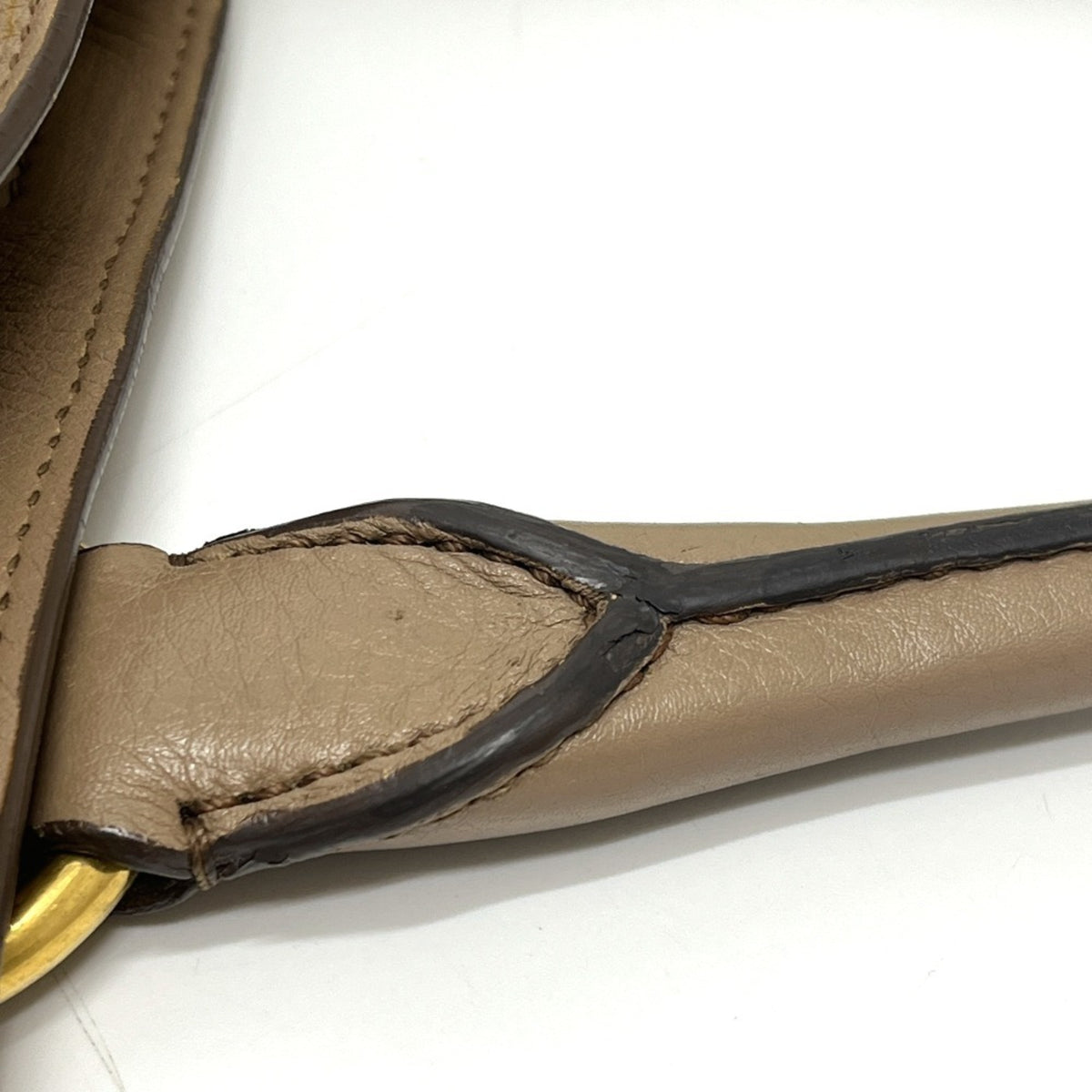 Prada Beige Nylon Leather Handbag Tote Bag (Pre-Owned)