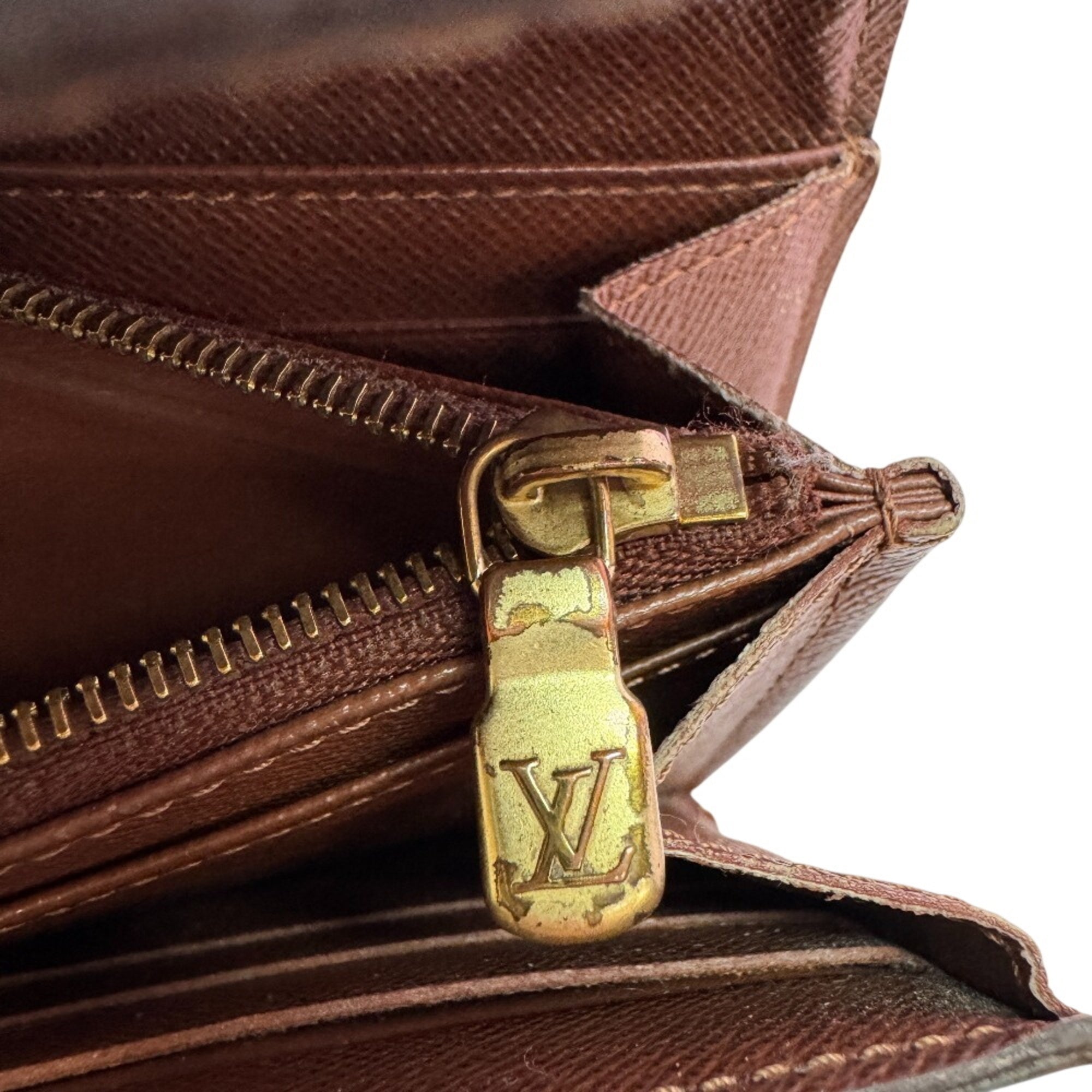 Louis Vuitton Monogram Brown Leather Long Wallet (Bi-Fold) (Pre-Owned)