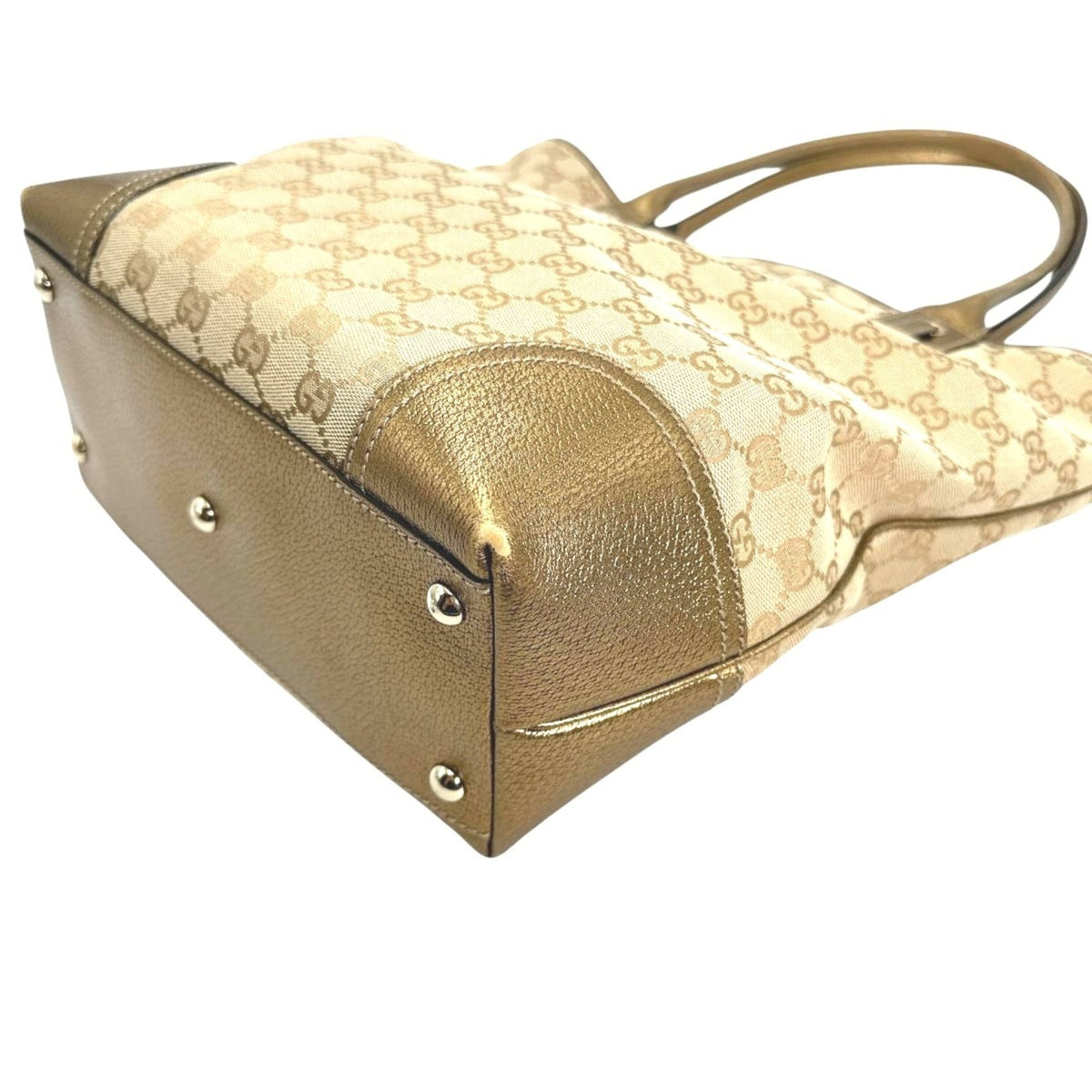 Gucci Beige Gg Canvas Handbag Tote Bag (Pre-Owned)