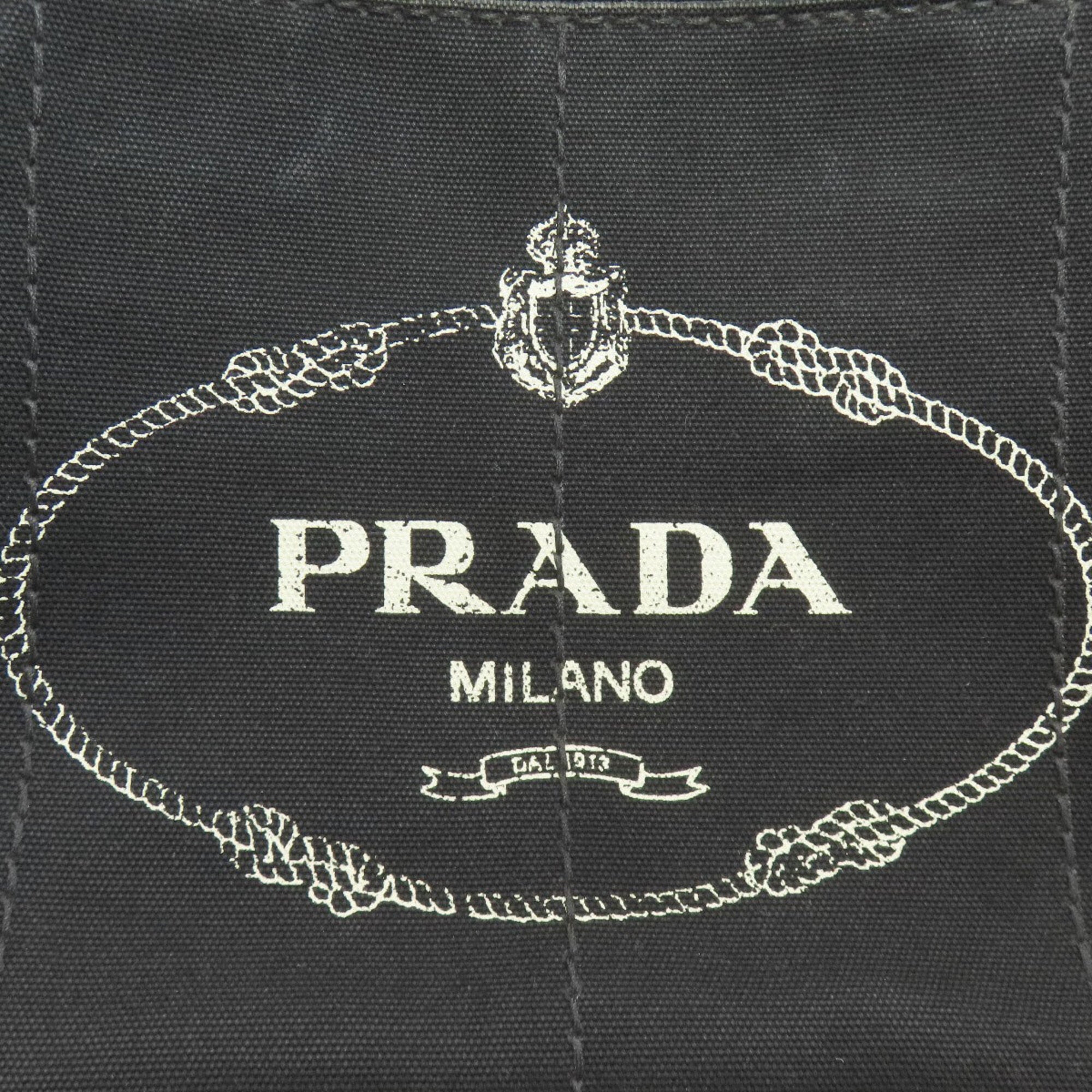 Prada Canapa Black Canvas Handbag (Pre-Owned)