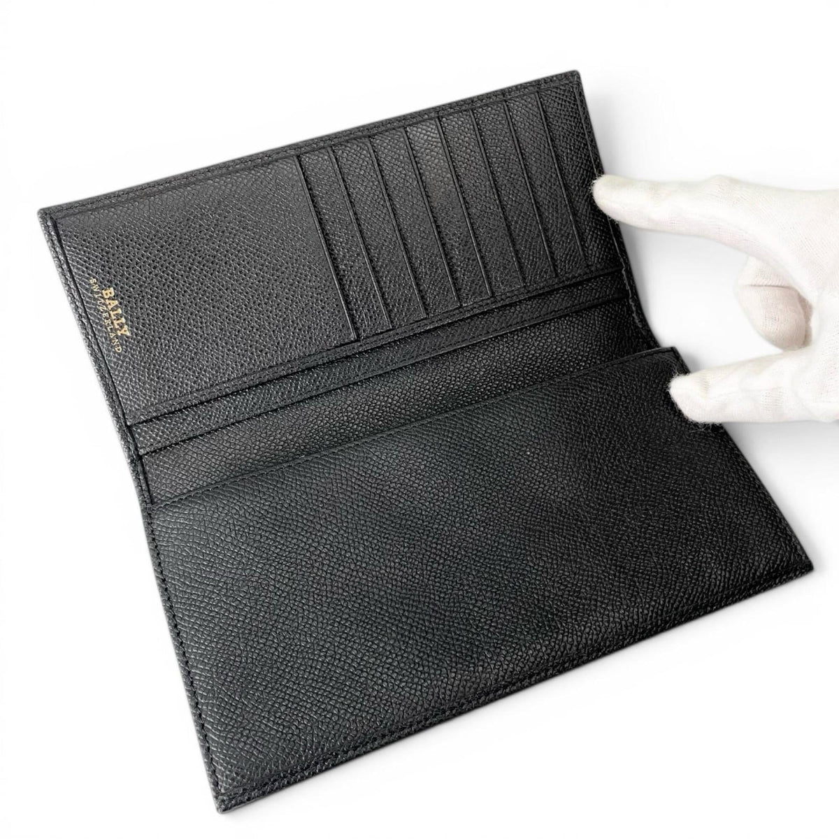 Bally Black Leather Long Wallet (Bi-Fold) (Pre-Owned)