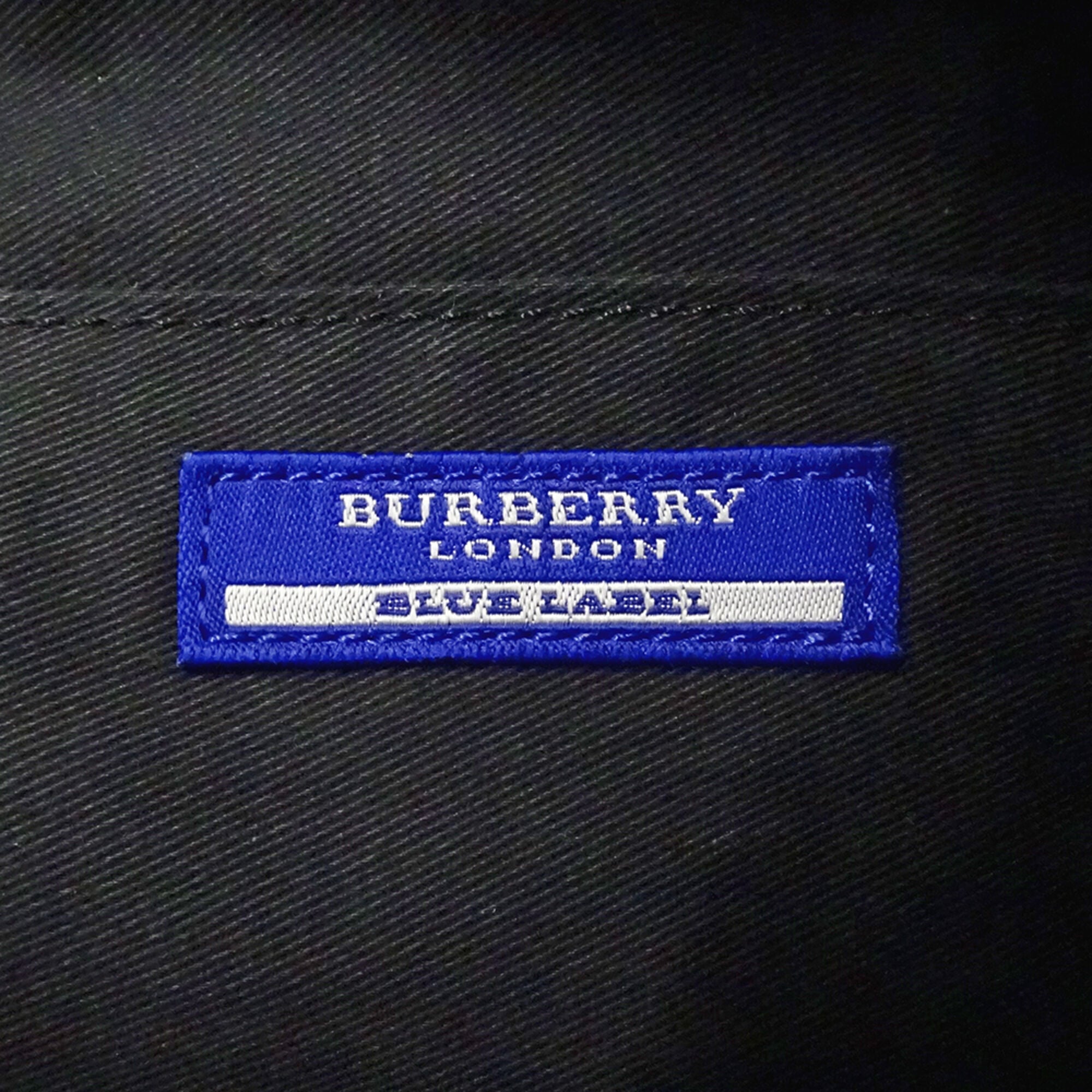 Burberry Blue Label Black Blue Canvas Handbag Shoulder Bag (Pre-Owned)