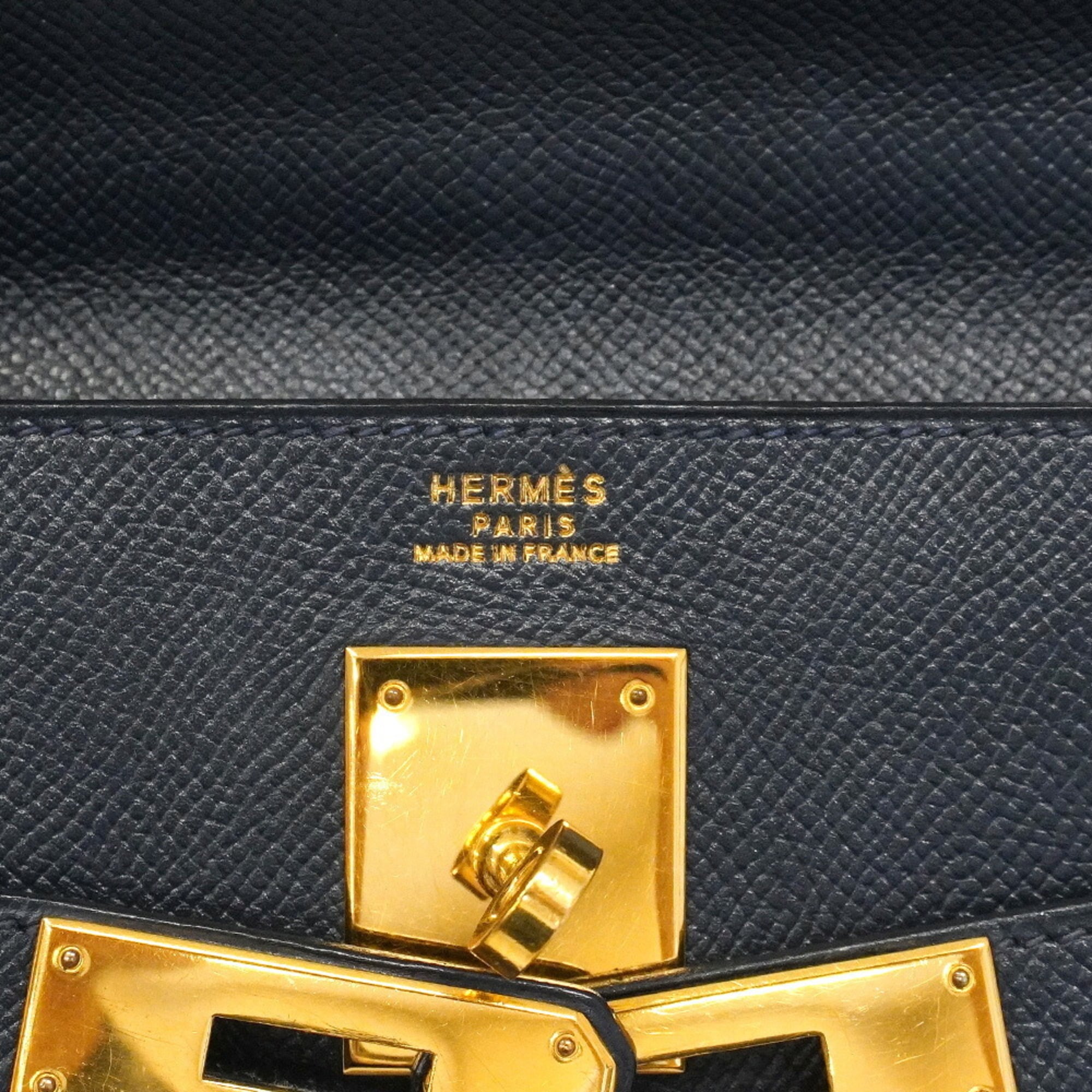 Hermes Navy Courchevel Leather Handbag (Pre-Owned)