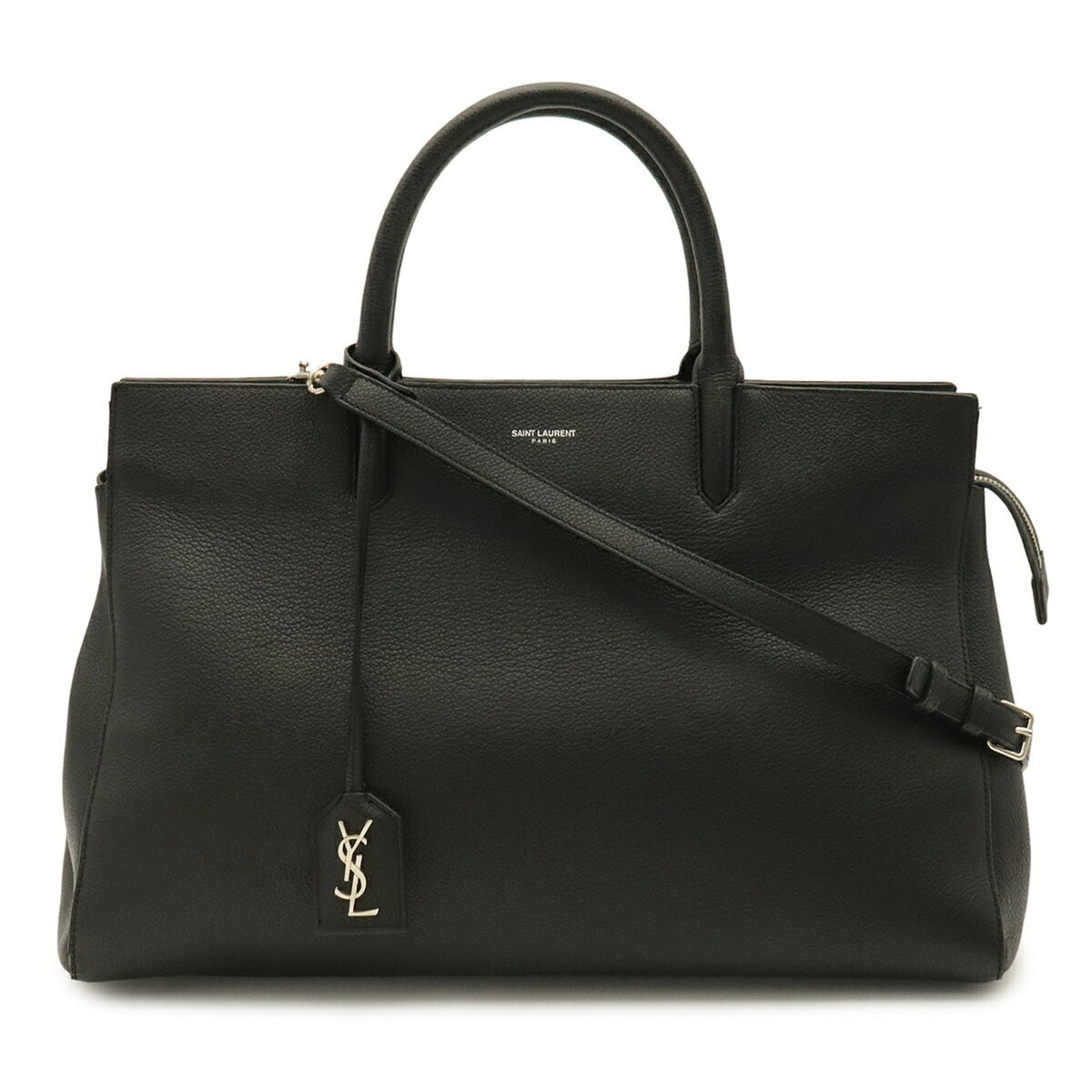 Yves Saint Laurent Black Leather Handbag Shoulder Bag (Pre-Owned)