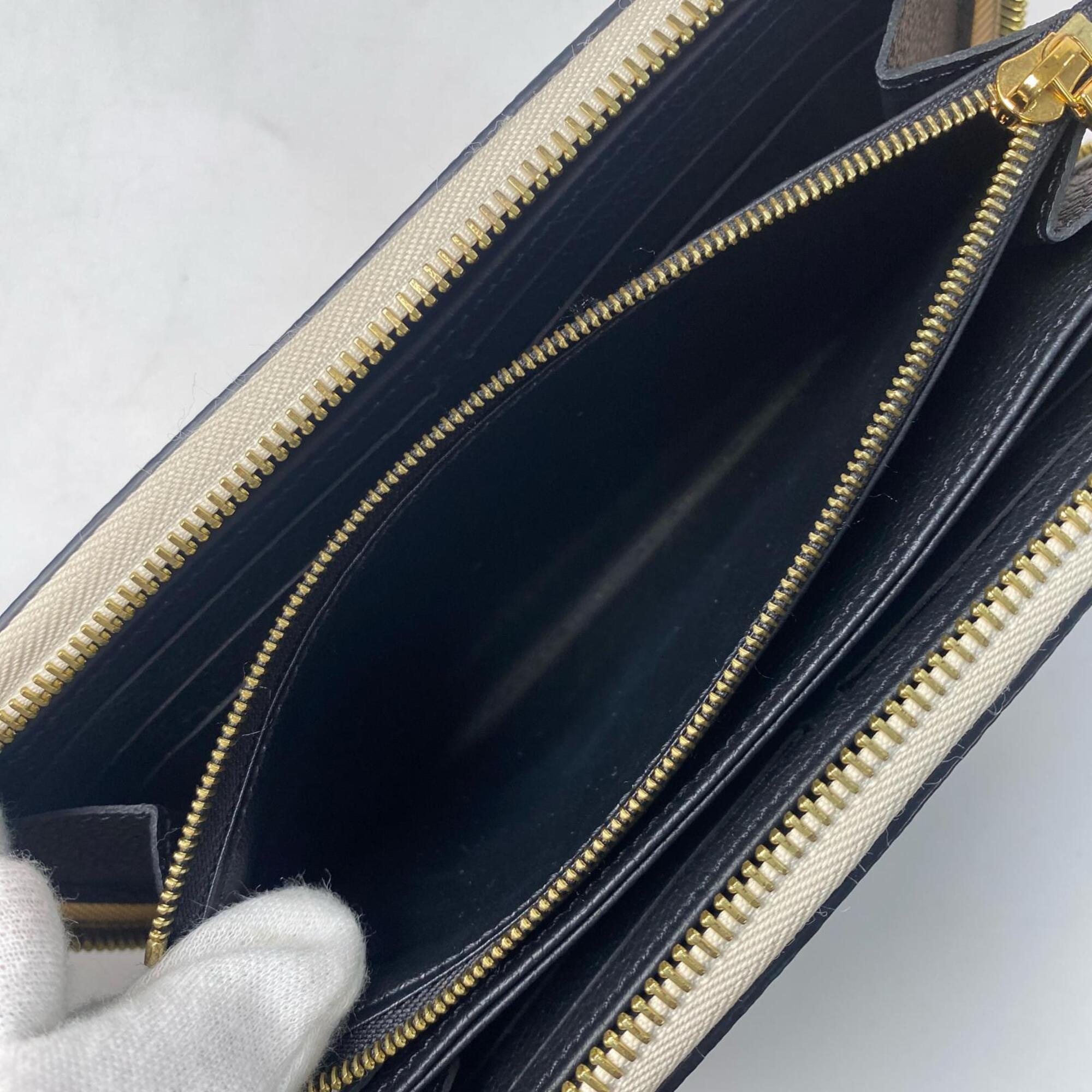 Louis Vuitton Cream Leather Long Wallet (Bi-Fold) (Pre-Owned)