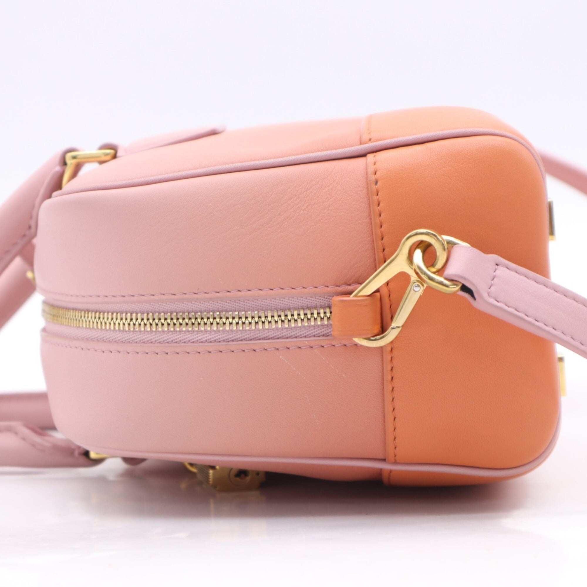 Loewe Amazona Orange Pink Leather Handbag Shoulder Bag (Pre-Owned)
