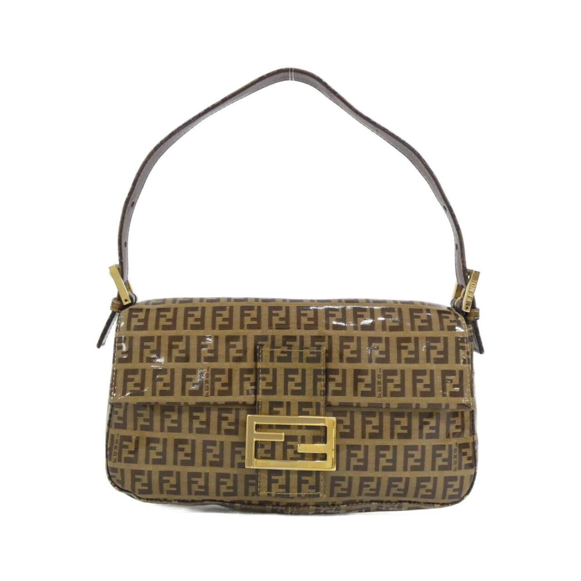 Fendi Baguette Brown Pvc Vinyl Canvas Shoulder Bag (Pre-Owned)