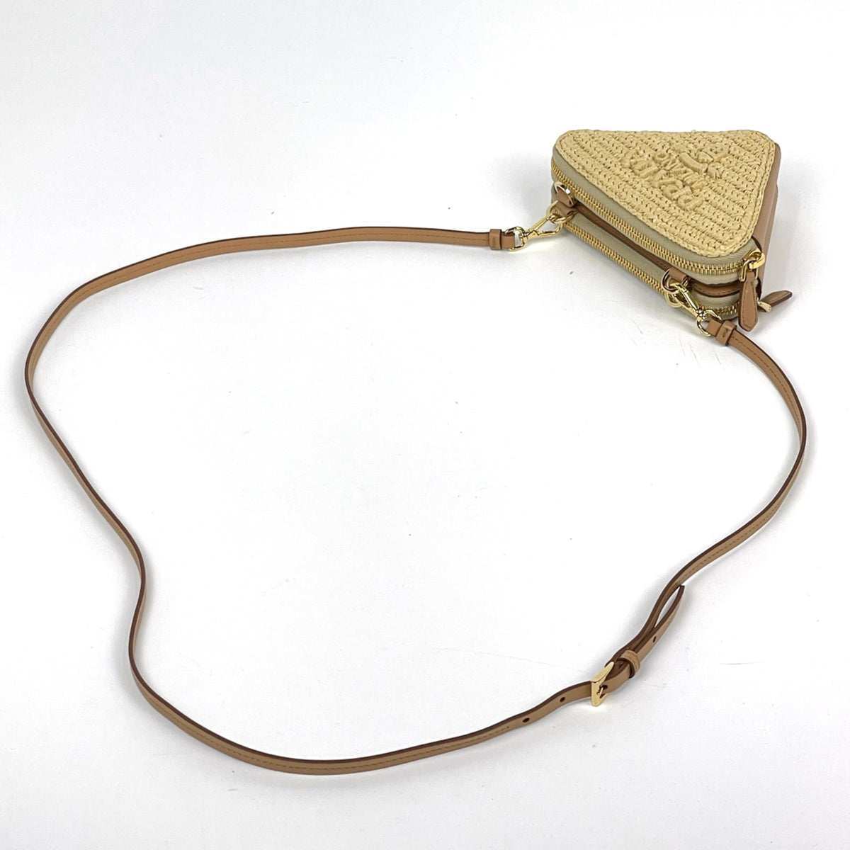 Prada Brown Raffia Leather Shoulder Bag (Pre-Owned)