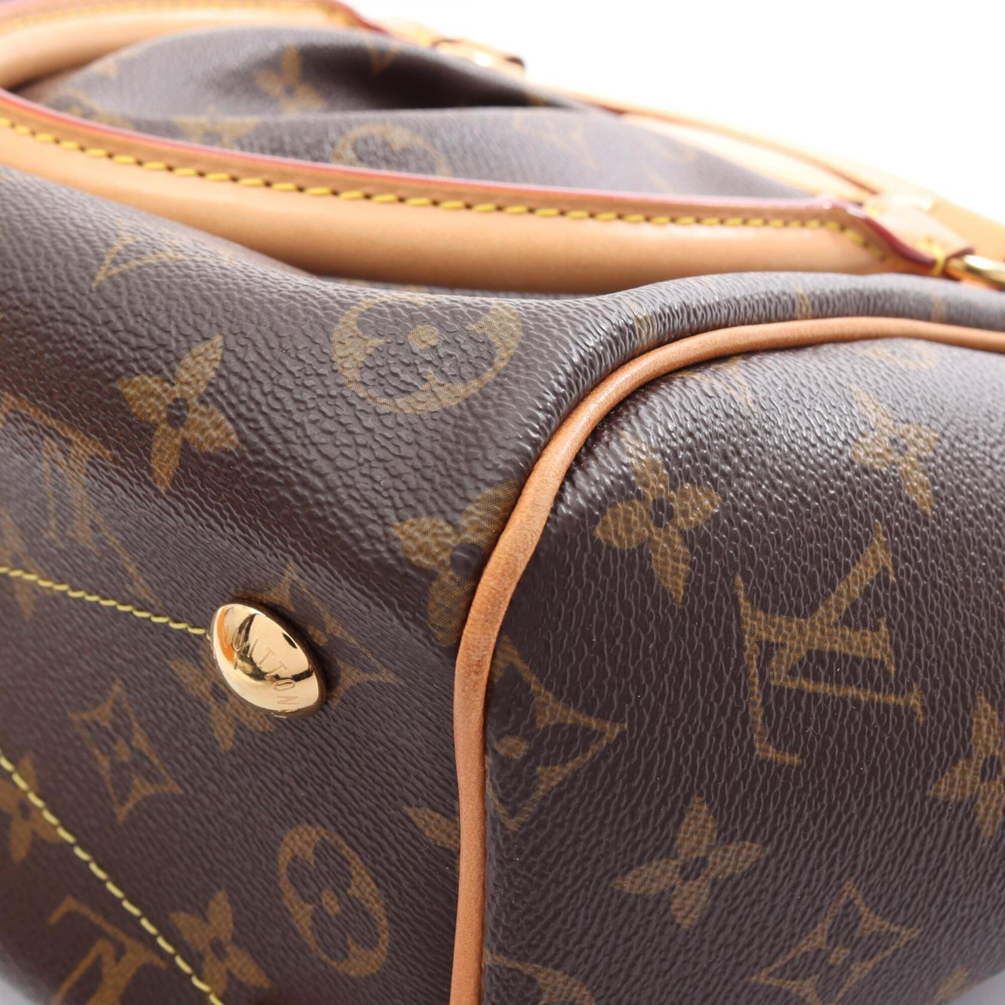 Louis Vuitton Brown Pvc Coated Canvas Leather Handbag (Pre-Owned)