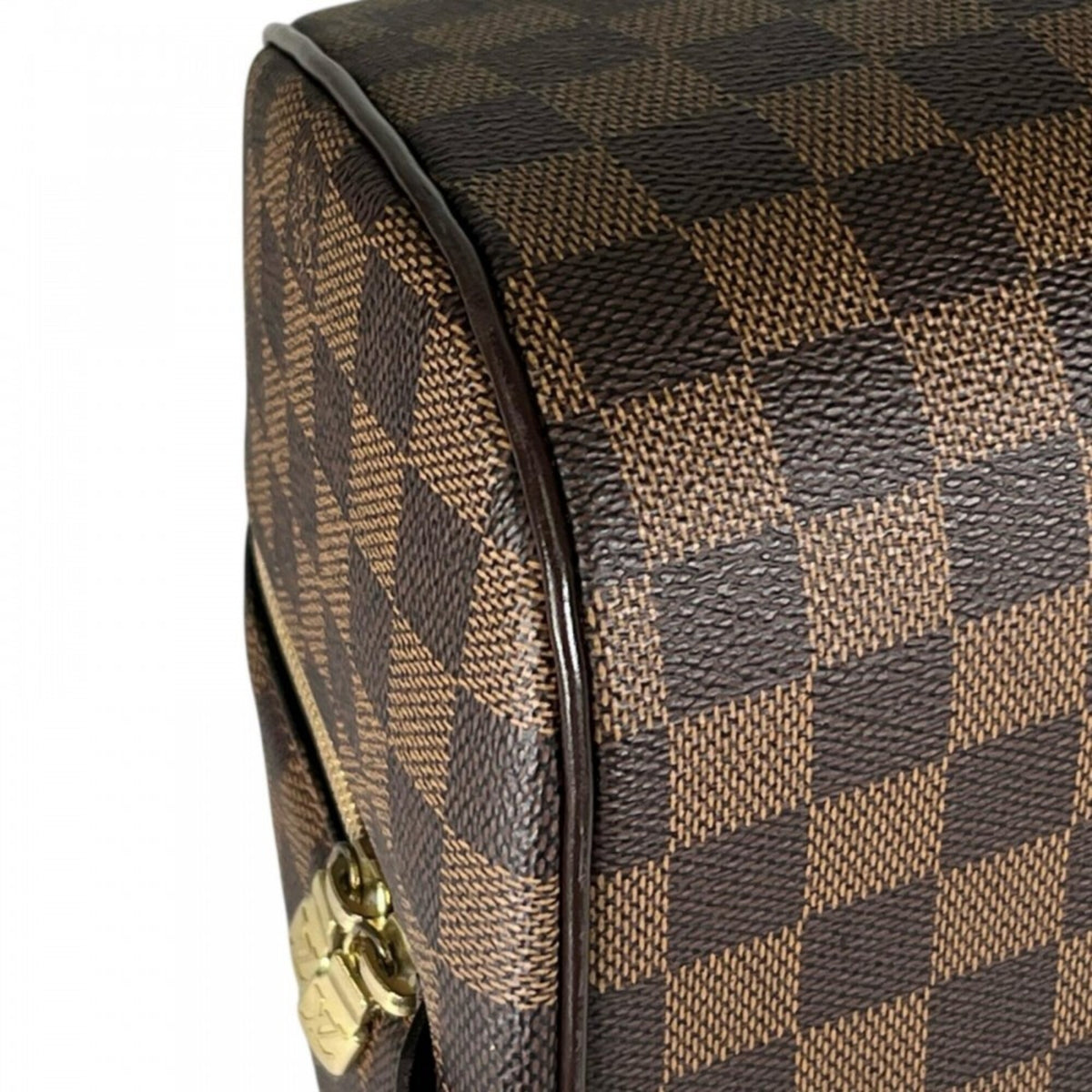 Louis Vuitton Brown White Damier Canvas Handbag (Pre-Owned)