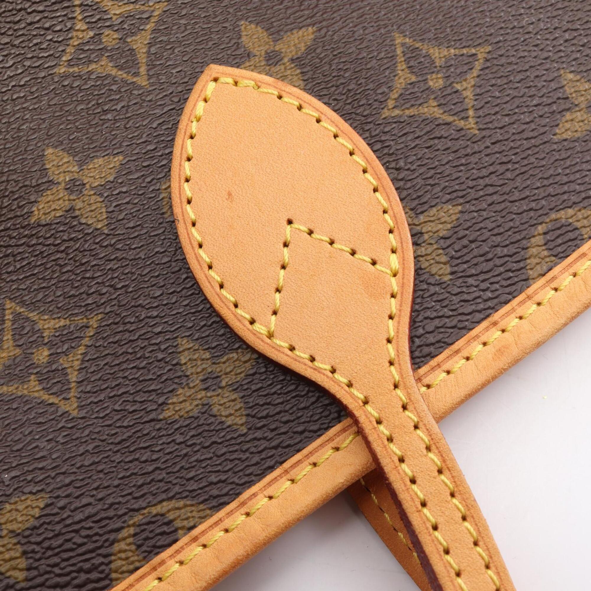Louis Vuitton Brown Coated Canvas Leather Handbag Tote Bag (Pre-Owned)
