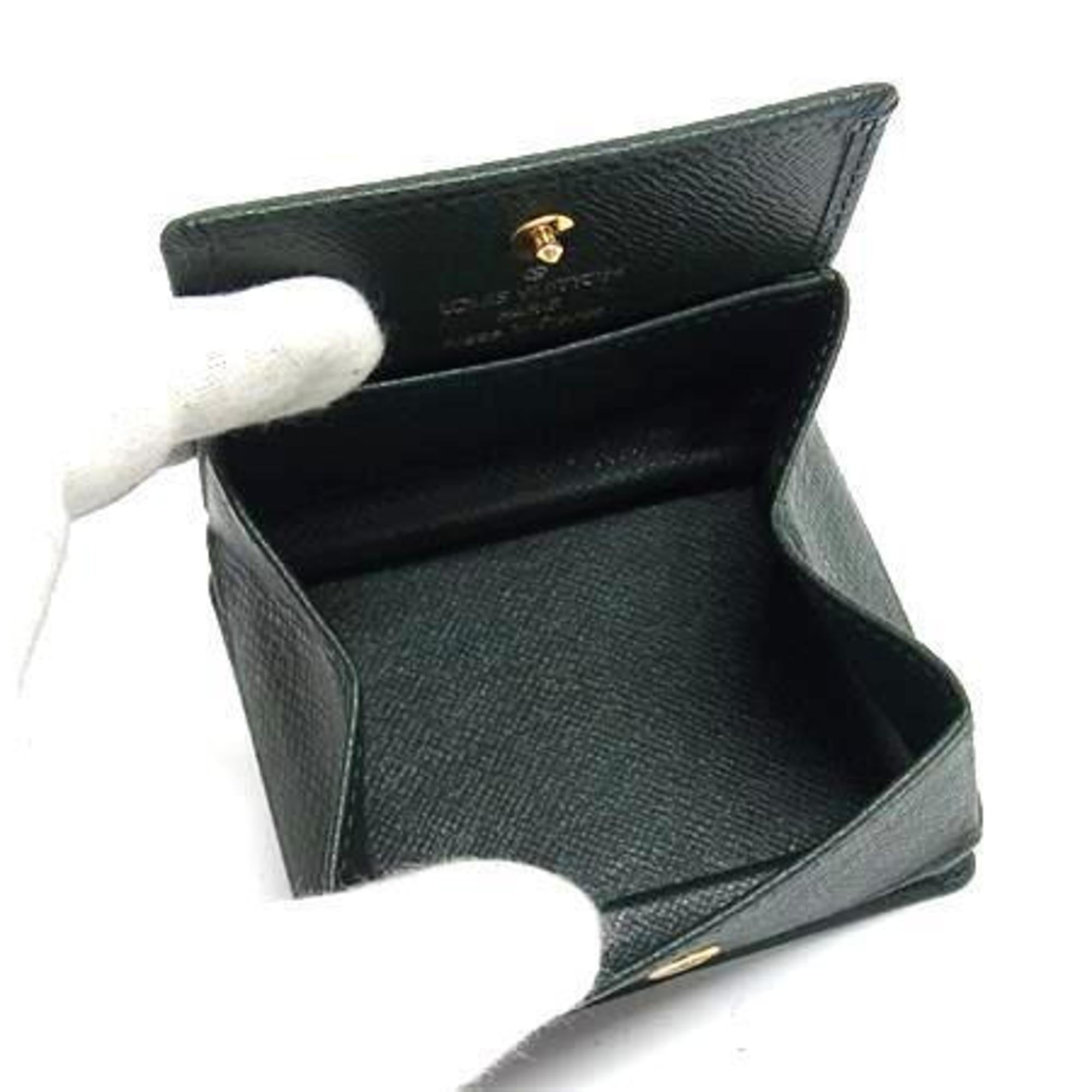 Louis Vuitton Episea Green Taiga Leather Coin Purse/Coin Case (Pre-Owned)