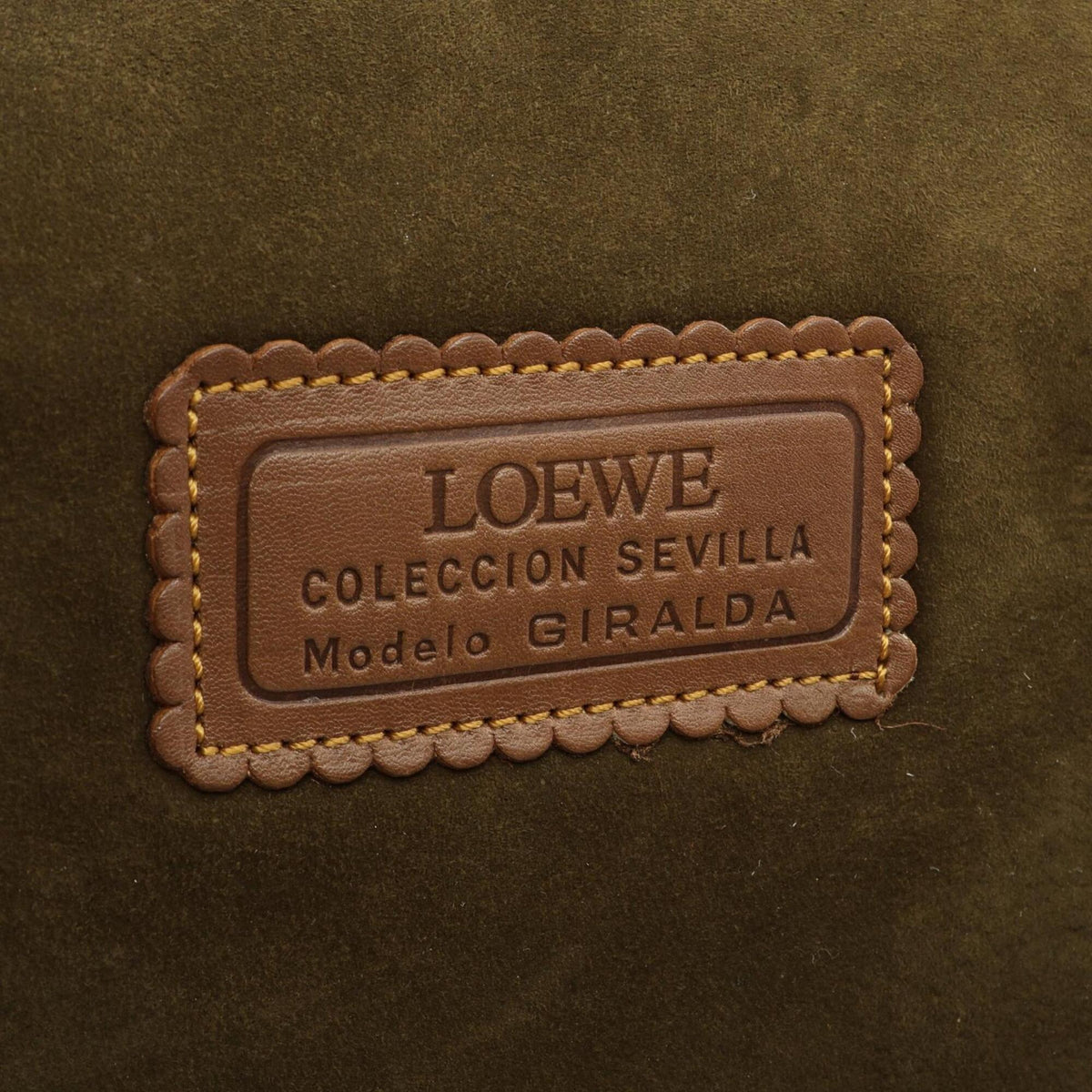 Loewe Brown Khaki Suede Leather Handbag Shoulder Bag (Pre-Owned)