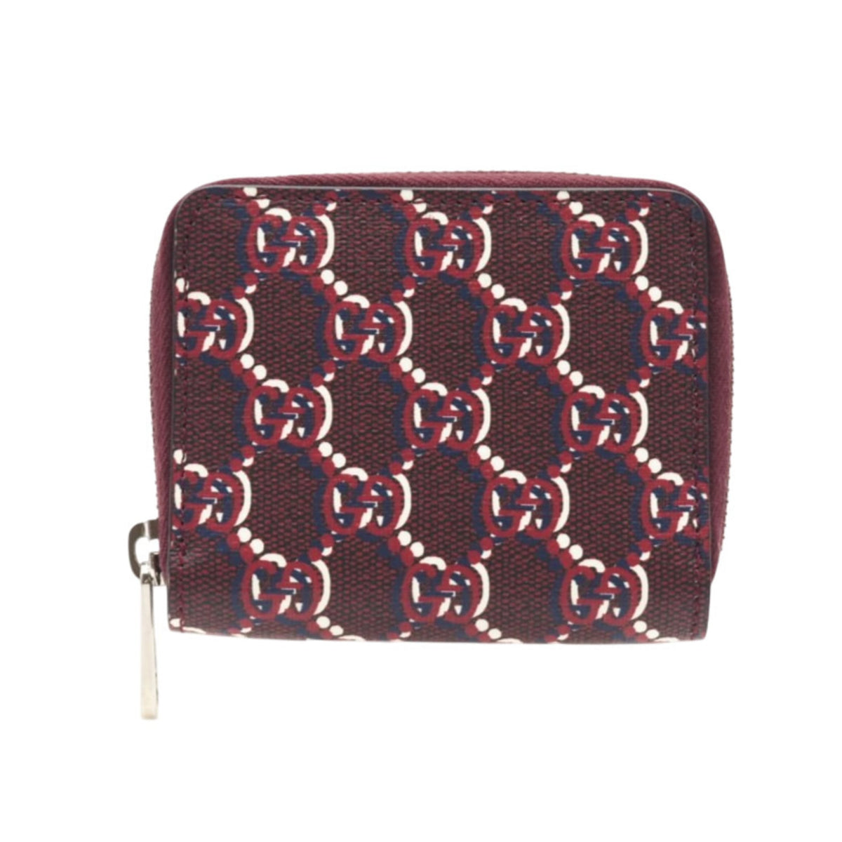 Gucci Bordeaux Navy White Leather Long Wallet (Bi-Fold) (Pre-Owned)