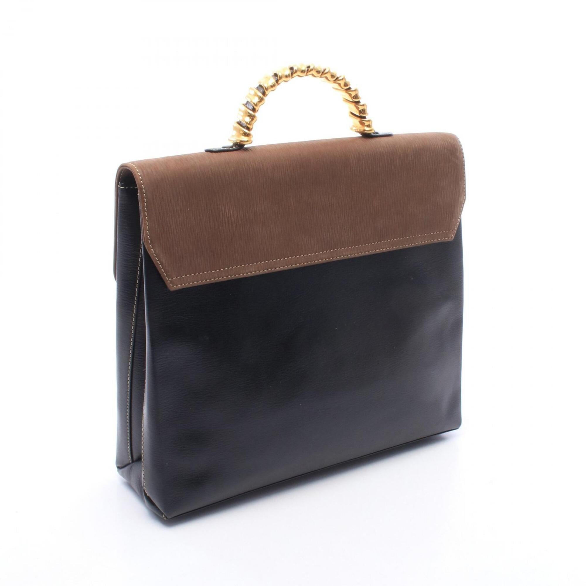 Loewe Black Brown Leather Handbag (Pre-Owned)