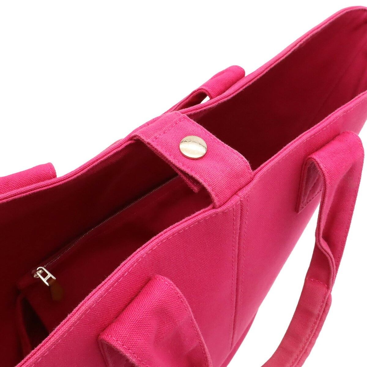 Hermes Fuchsia Canvas Handbag Tote Bag (Pre-Owned)
