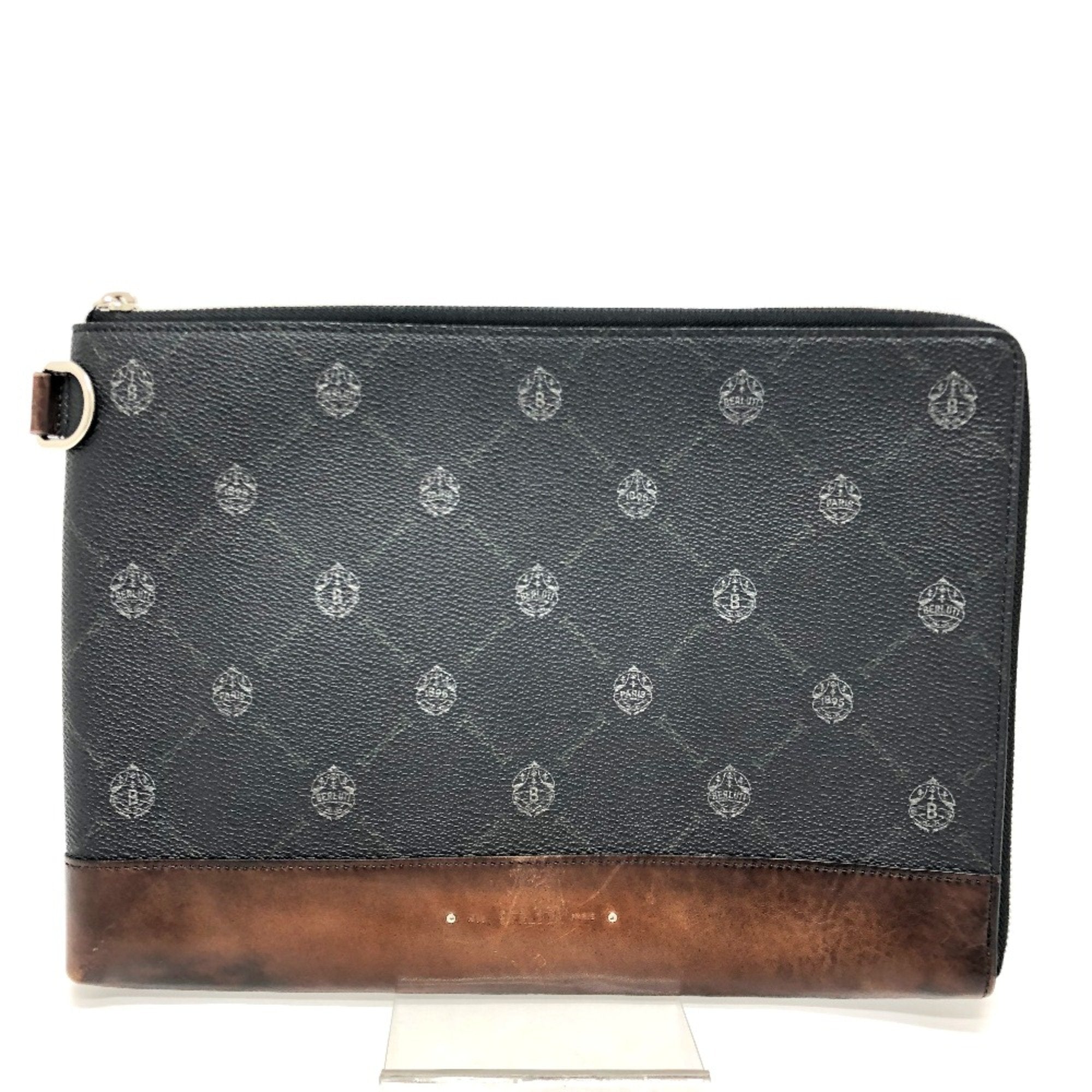 Berluti Black Leather Clutch Bag (Pre-Owned)