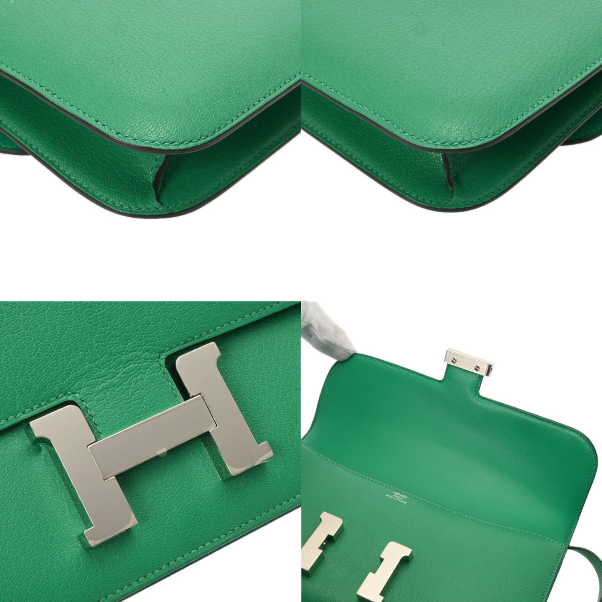 Hermes Mint Green Chevre Leather Shoulder Bag (Pre-Owned)
