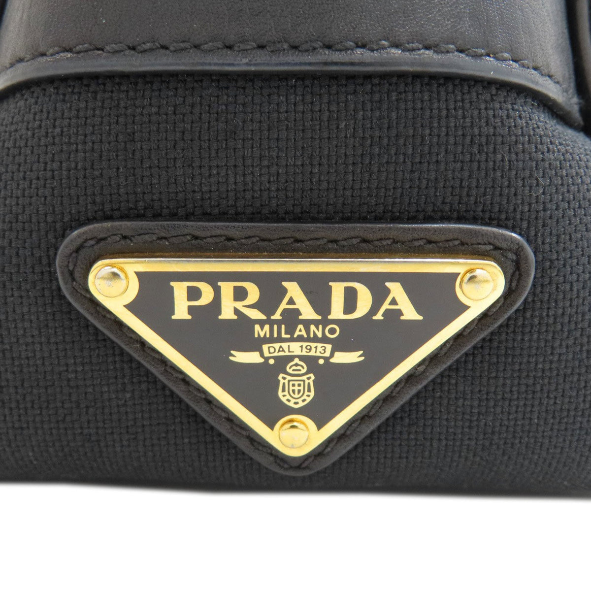 Prada Black Canvas Shoulder Bag (Pre-Owned)